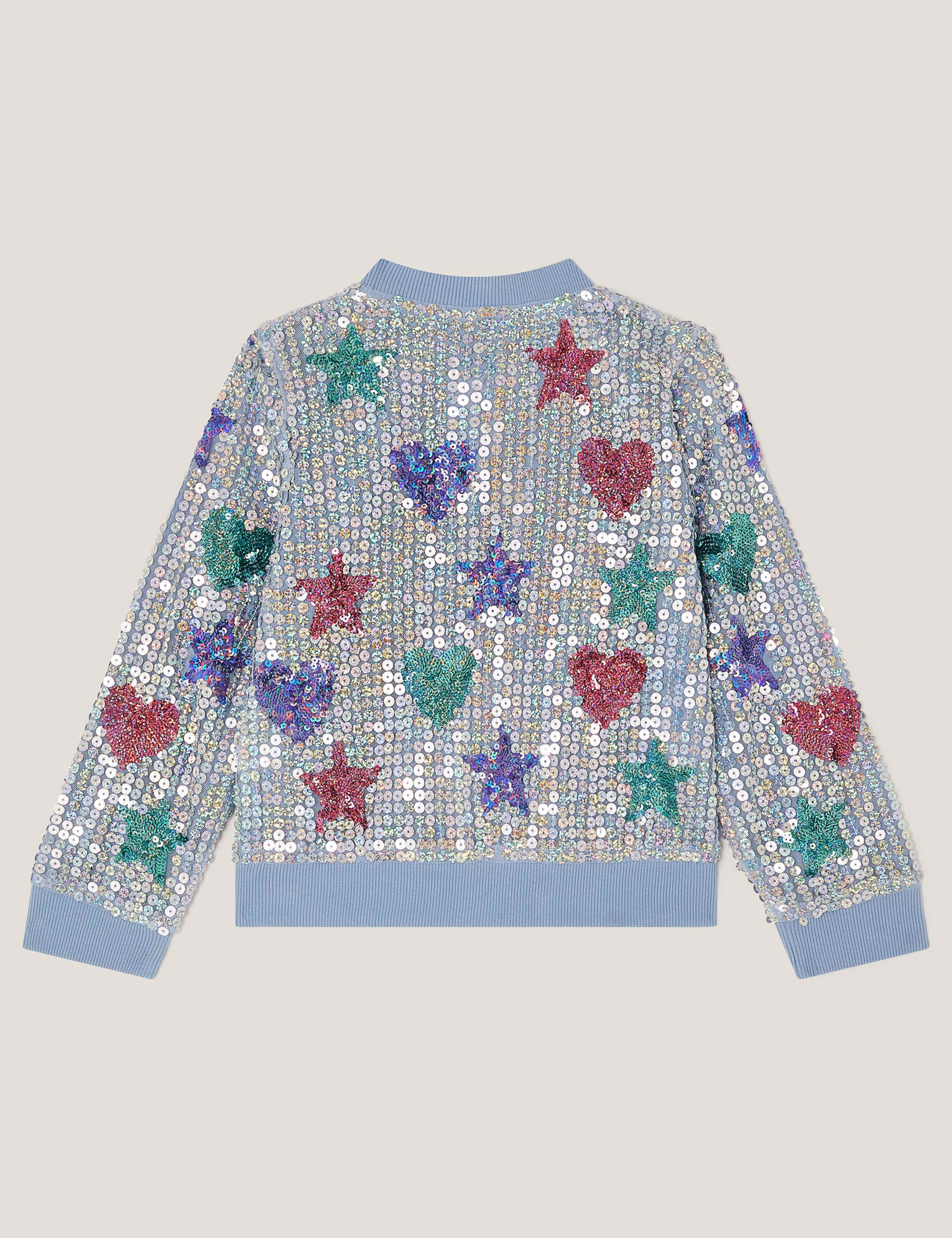 Star & Heart Sequin Bomber Jacket (3-15 Yrs) 3 of 4