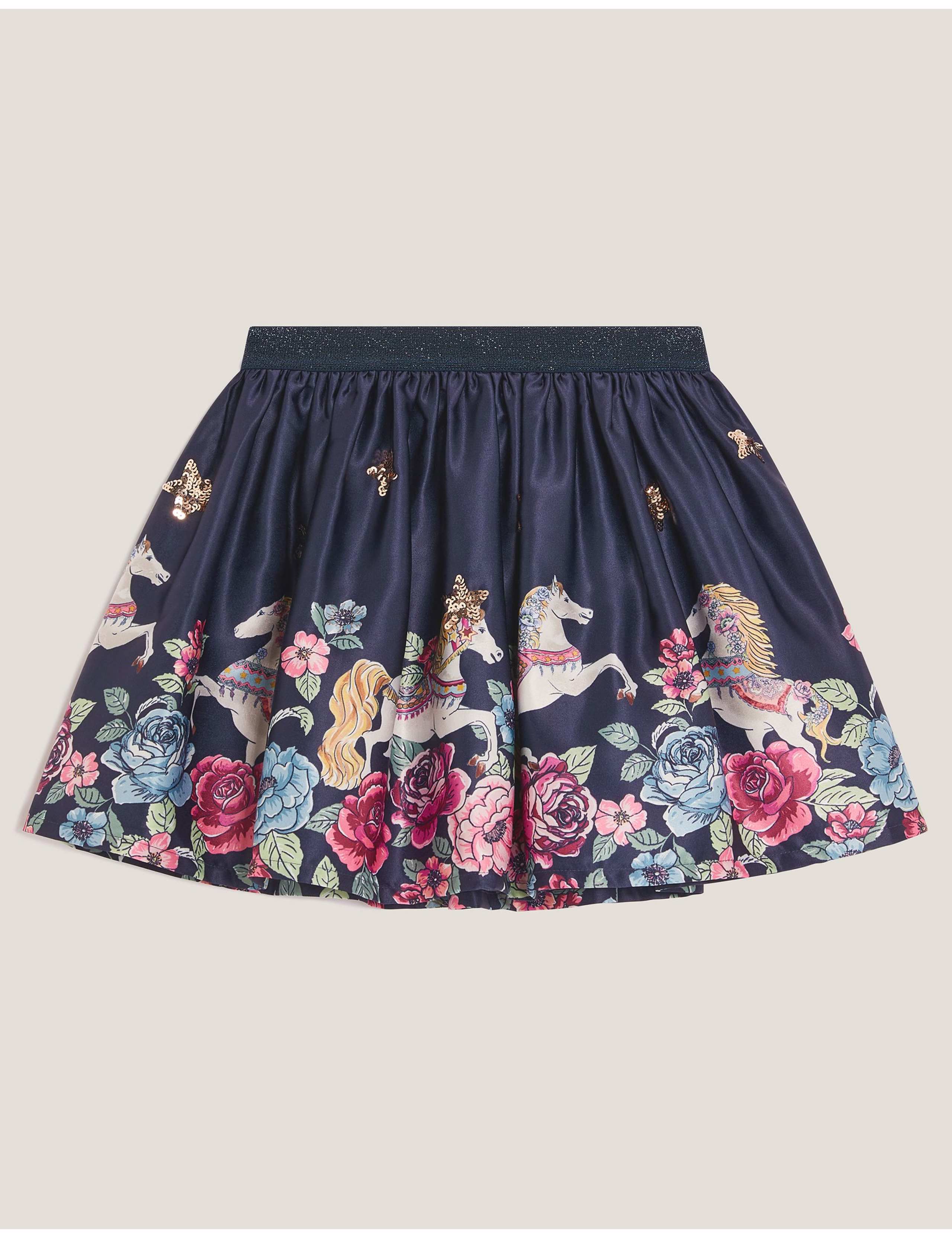 Satin Floral Tutu Skirt (3-13 Yrs) 1 of 3