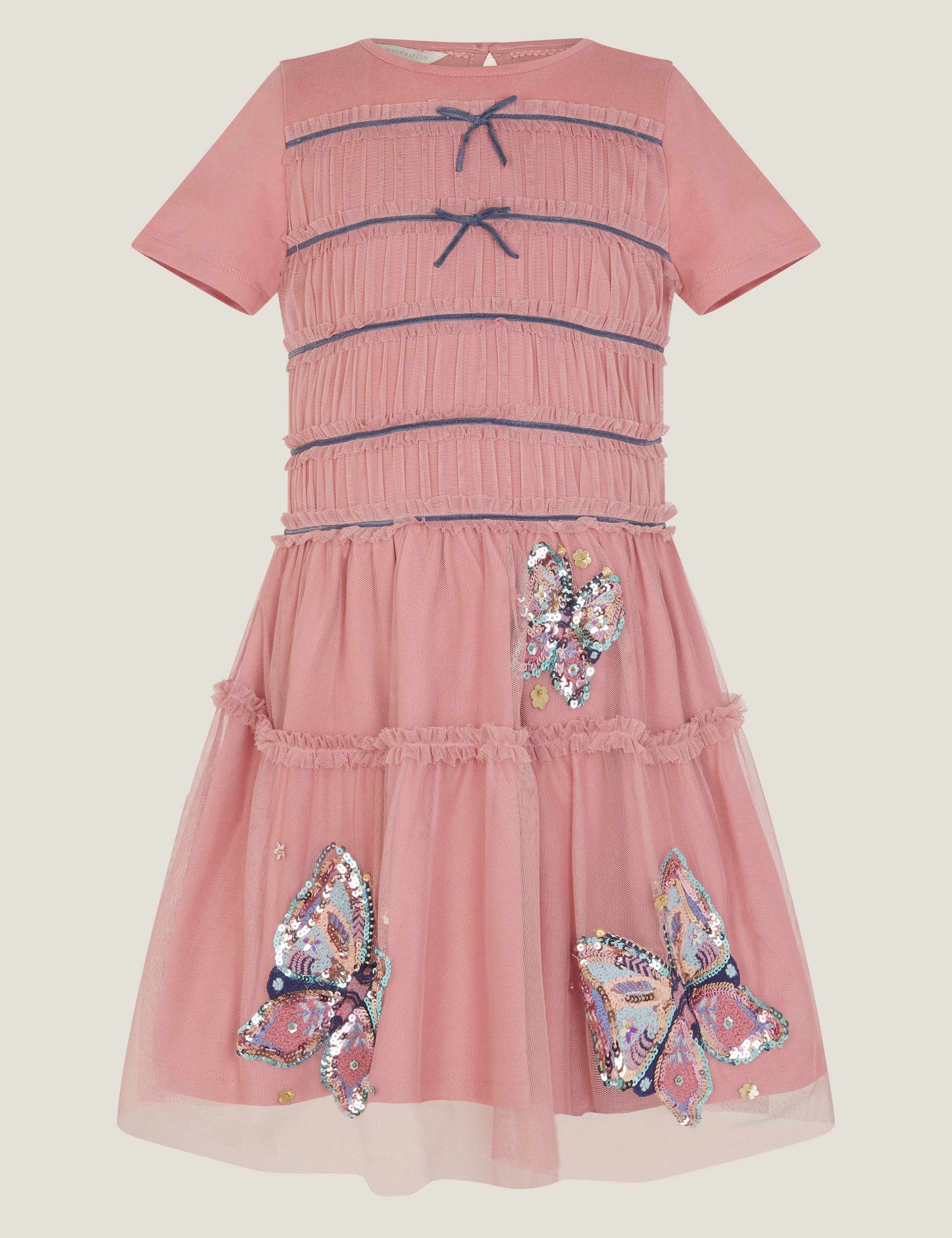 Jersey Mesh Sequin Butterfly Dress (3-13 Yrs) 2 of 4