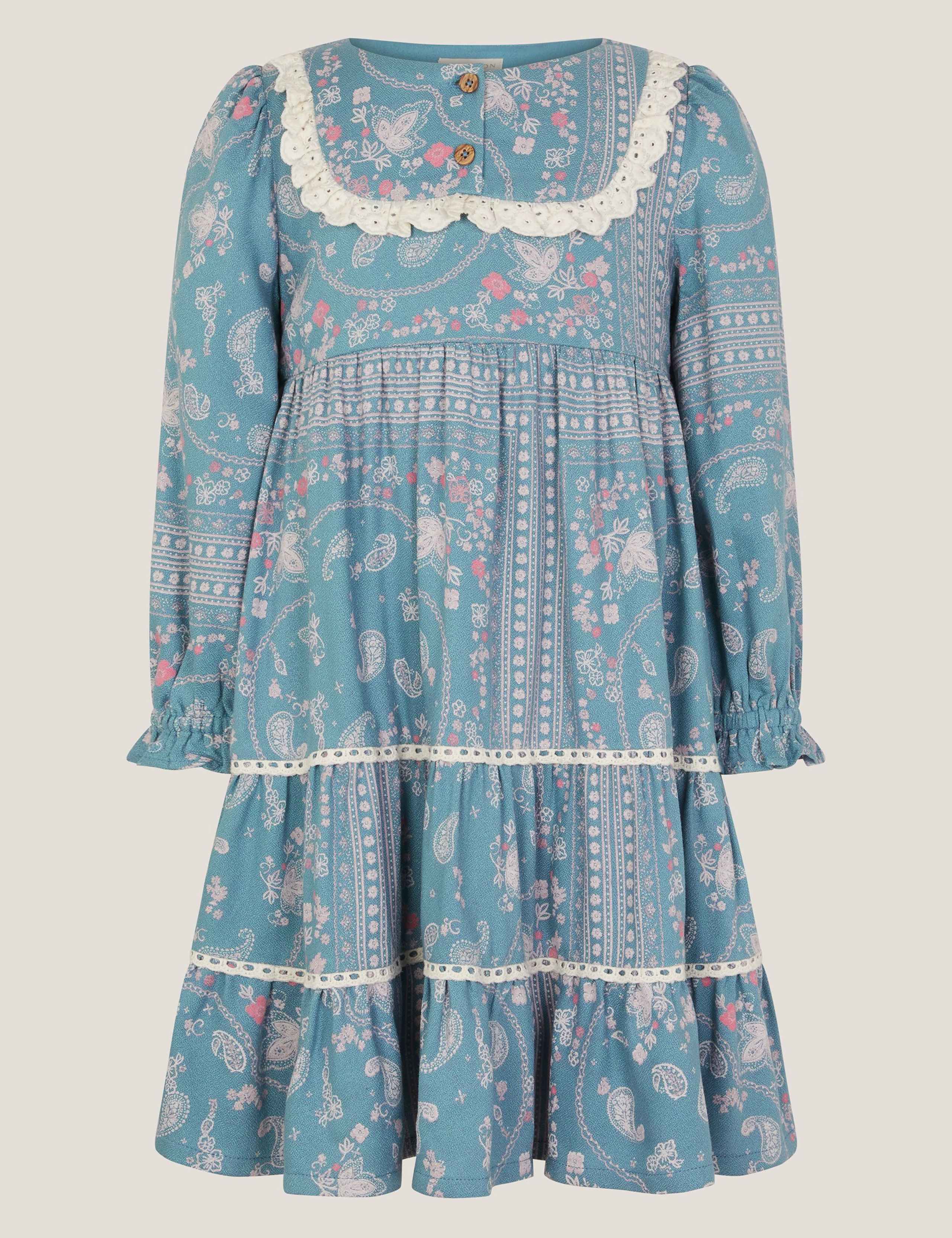 Pure Cotton Paisley Tiered Dress (3-15 Years) 2 of 4