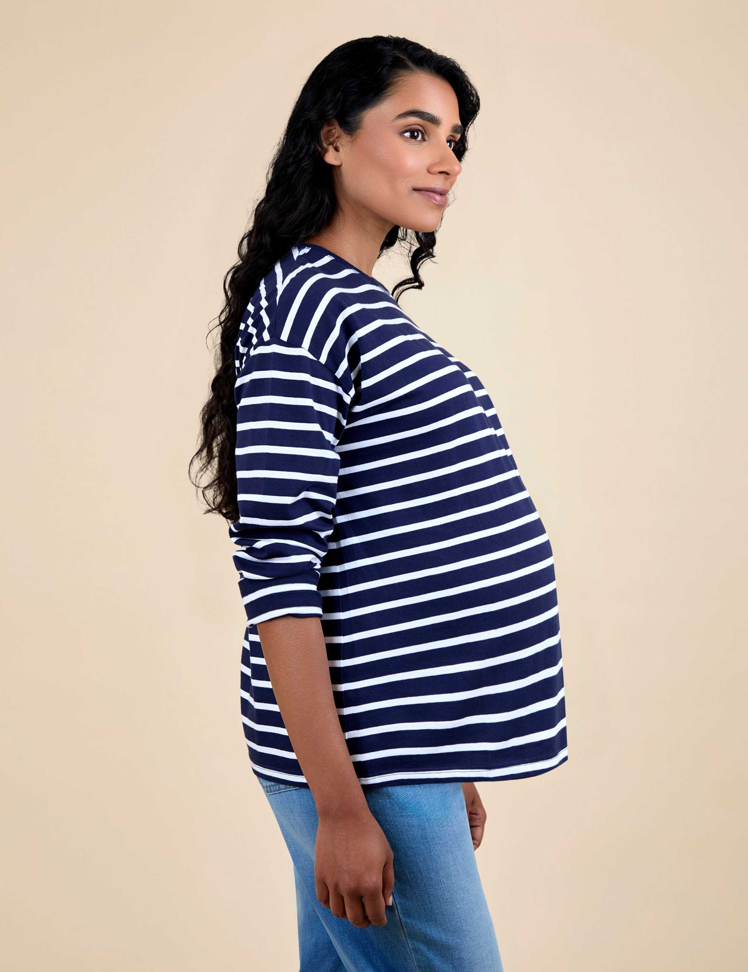 Maternity Pure Cotton Striped Top 4 of 4