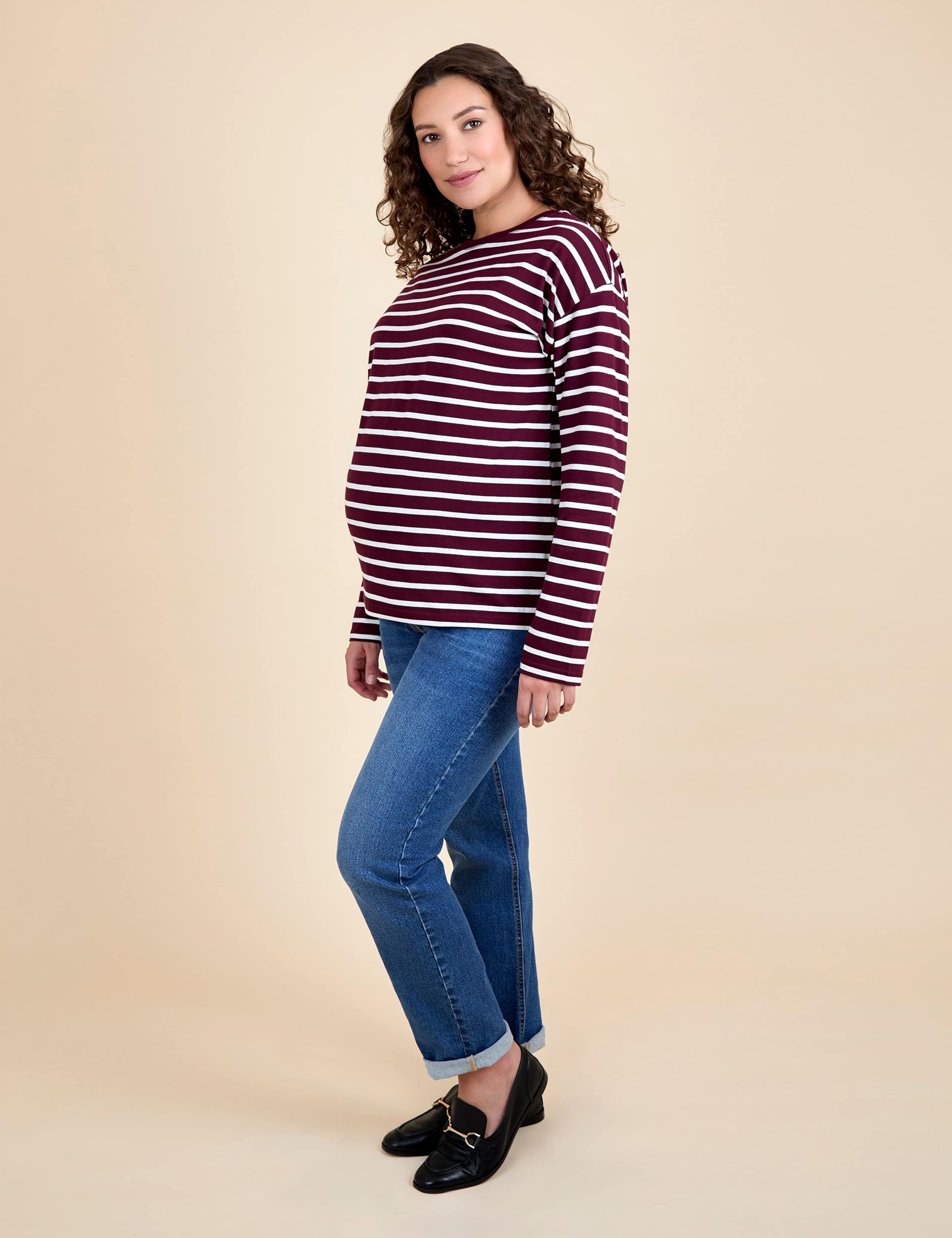 Maternity Pure Cotton Striped Top 2 of 4