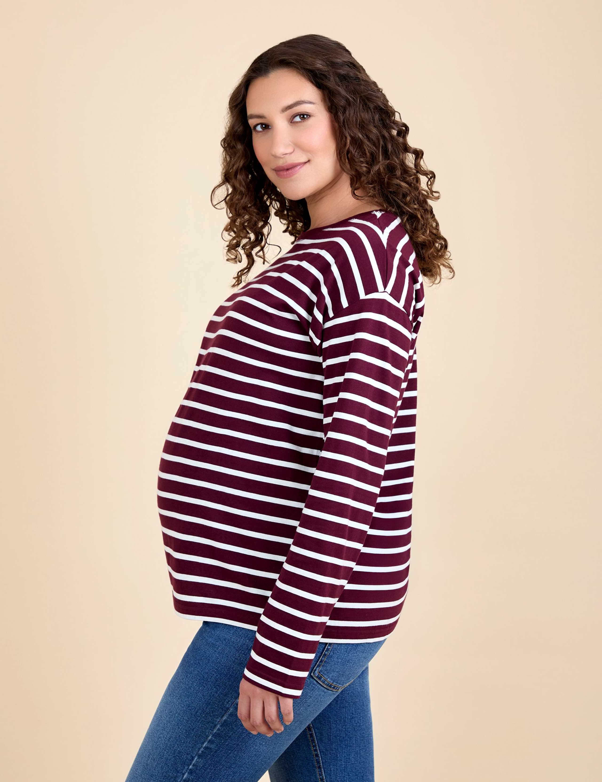 Maternity Pure Cotton Striped Top 3 of 4