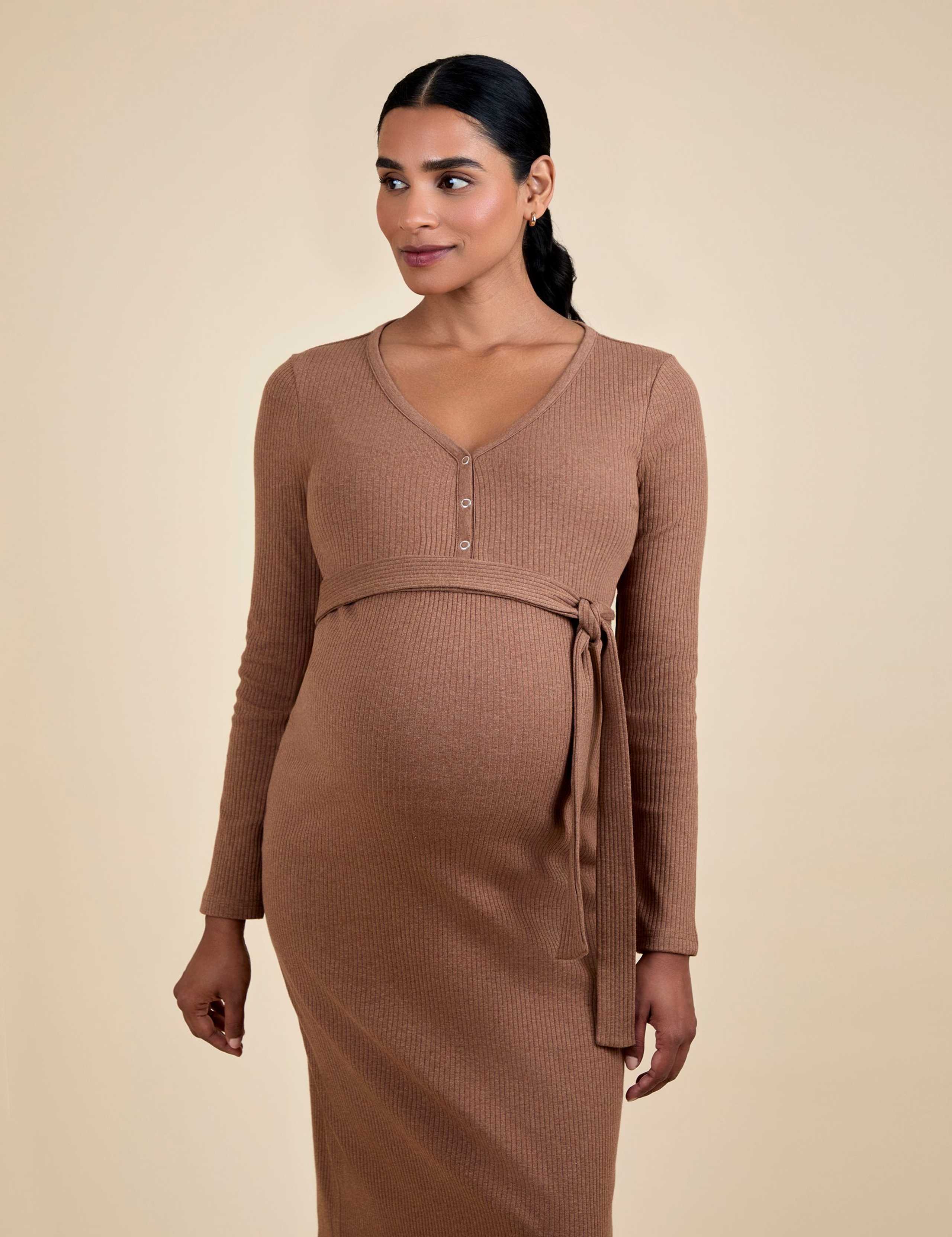 Maternity Cotton Rich Ribbed Bodycon Dress 1 of 5