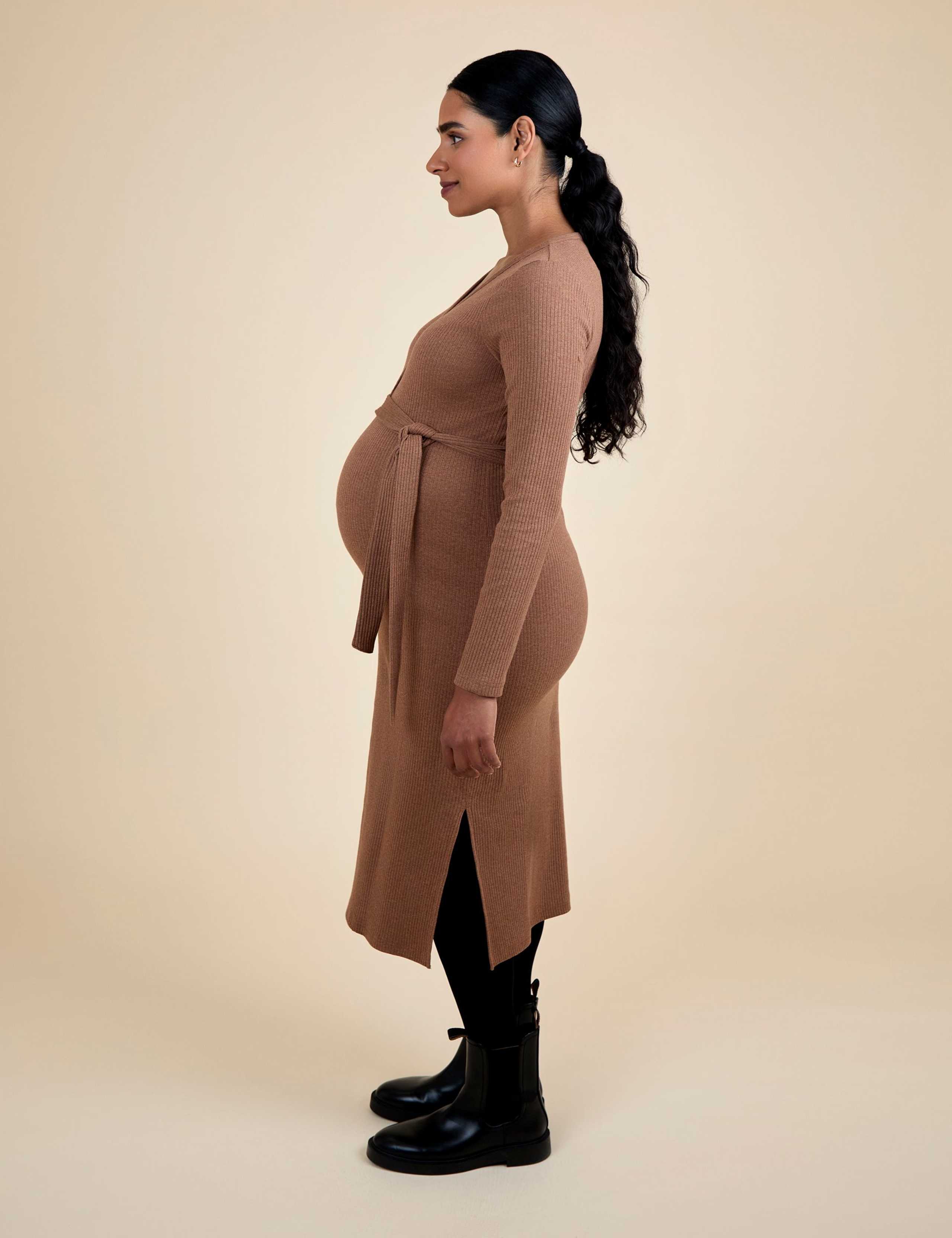 Maternity Cotton Rich Ribbed Bodycon Dress 2 of 5