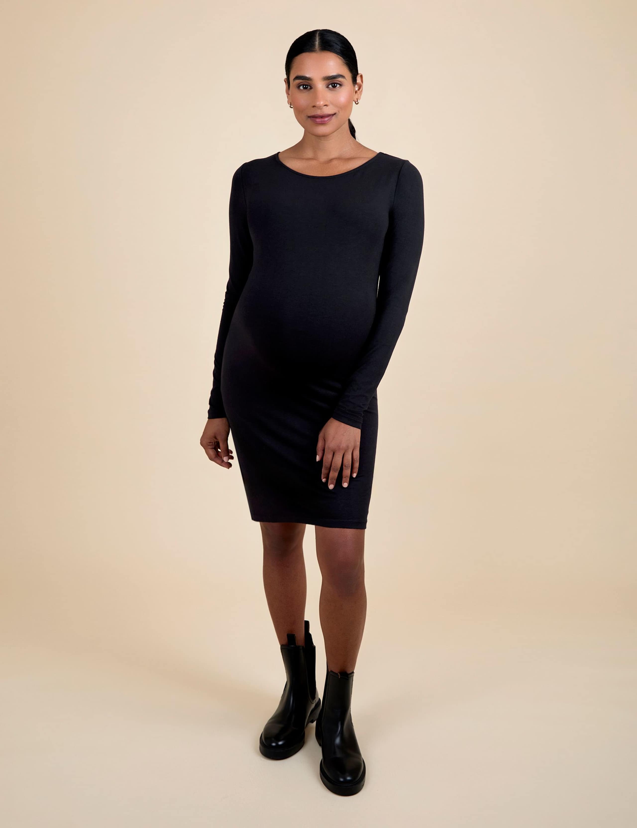 Maternity Round Neck Mini Bodycon Dress 4 of 4