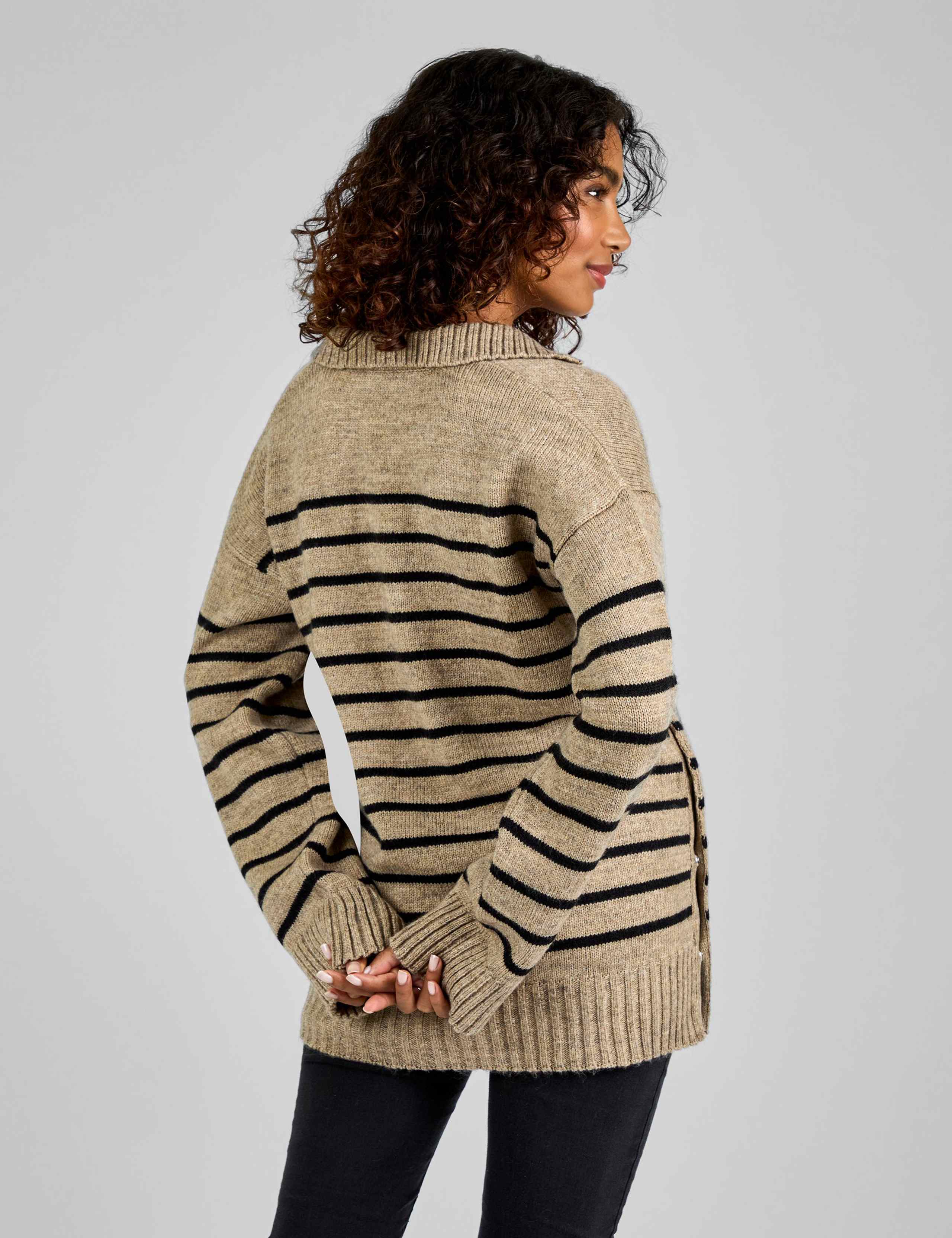 Maternity Striped V-Neck Jumper 2 of 4
