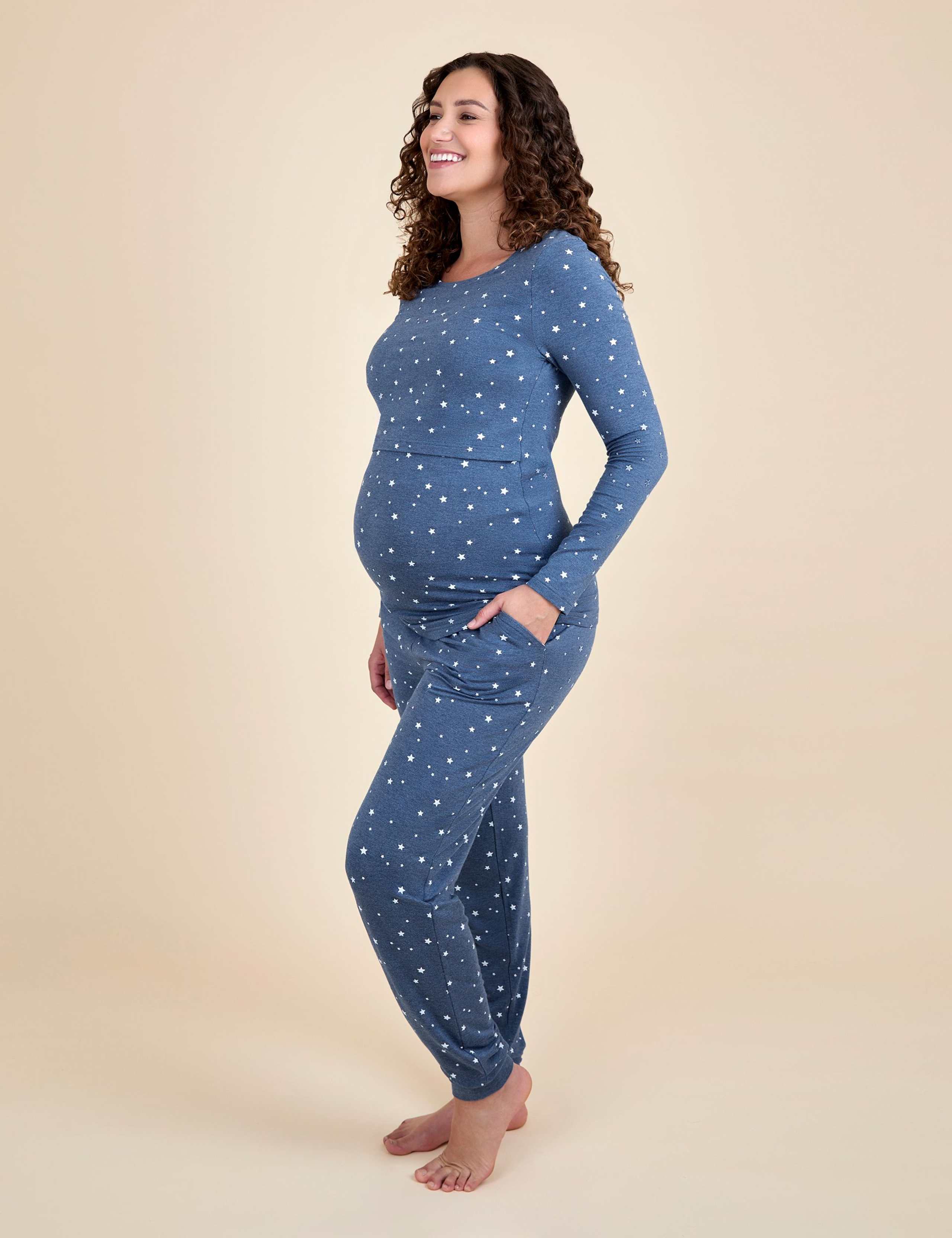 Maternity Star Print Nursing Pyjama Set 2 of 5