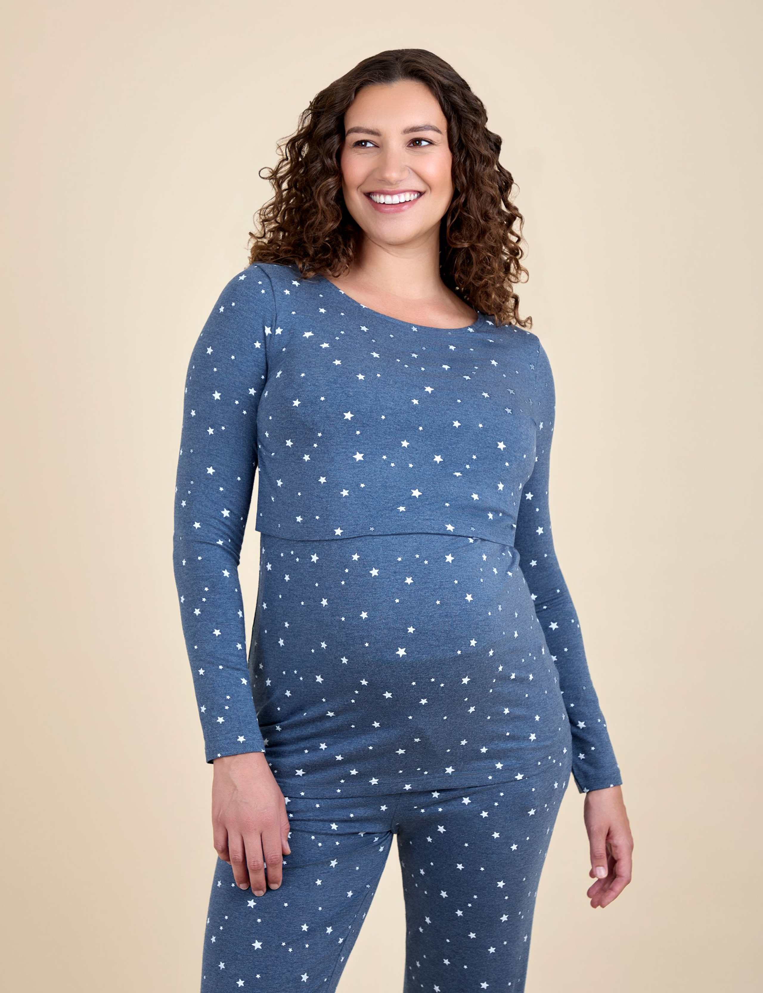 Maternity Star Print Nursing Pyjama Set 3 of 5