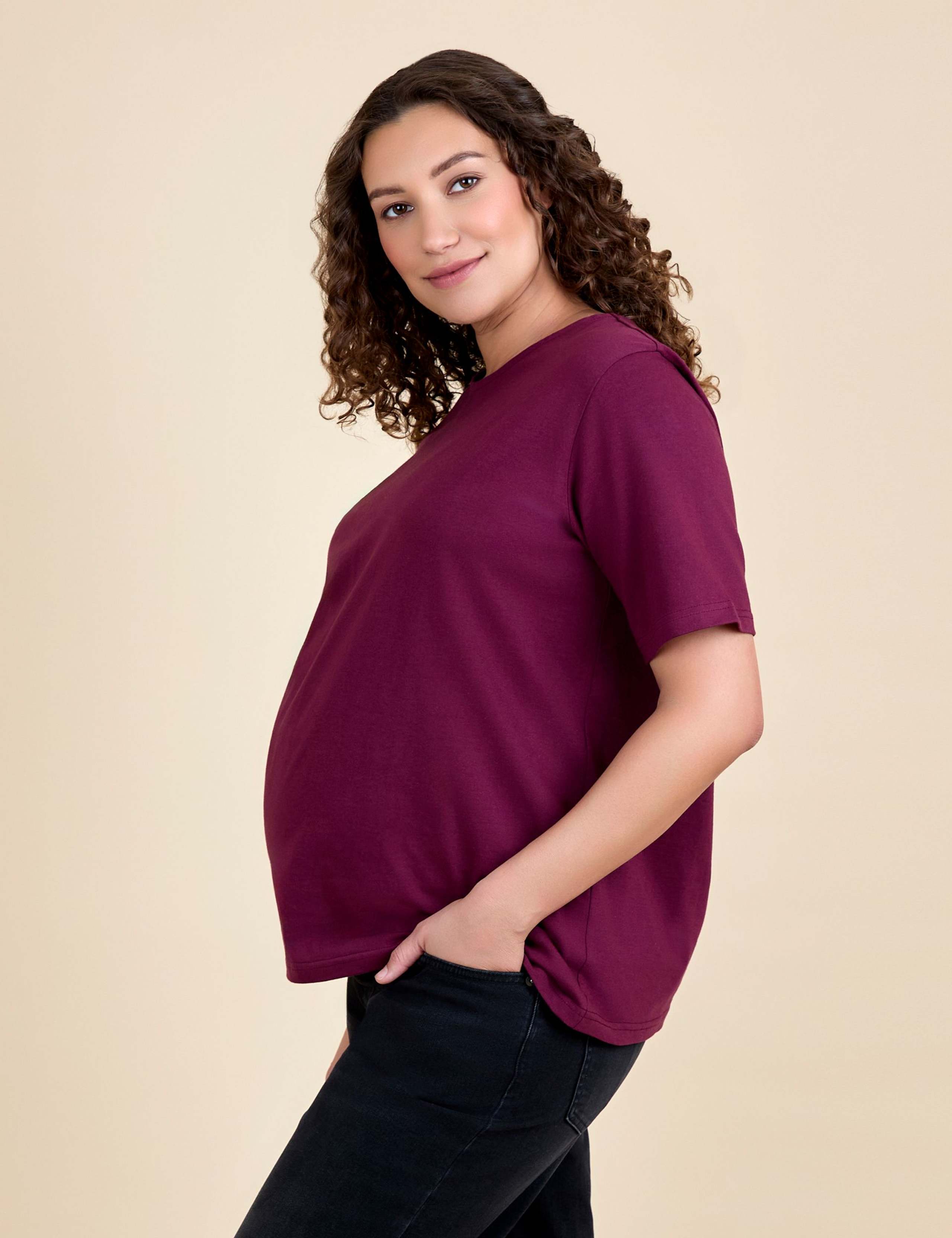 Maternity Pure Cotton Oversized T-Shirt 3 of 4