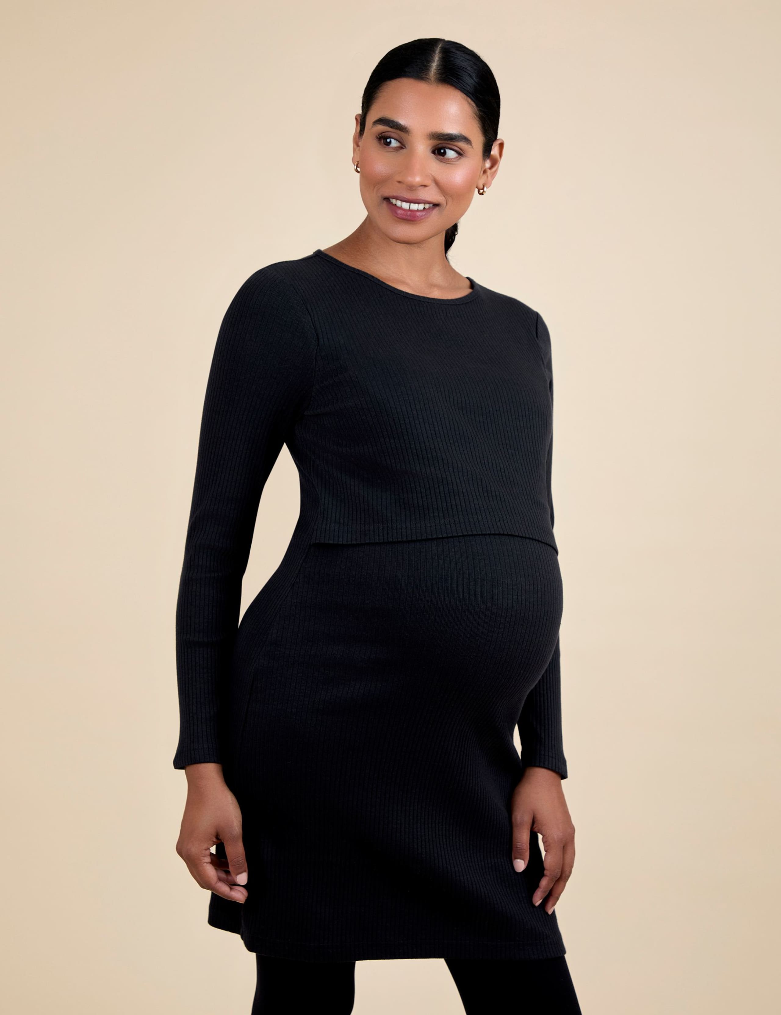 Maternity Cotton Rich Ribbed Bodycon Dress 3 of 5