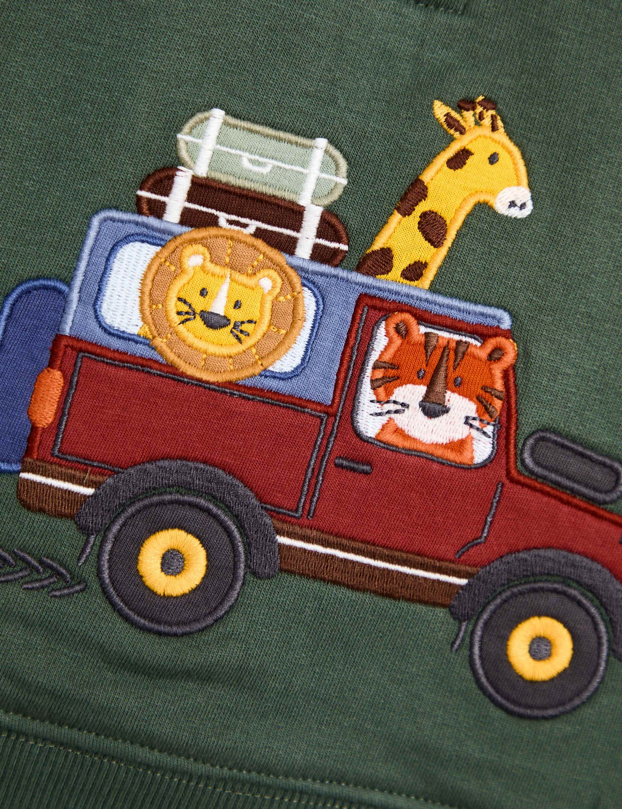Cotton Rich Safari Animal Half Zip Sweatshirt (6 Mths-7 Yrs) 2 of 3
