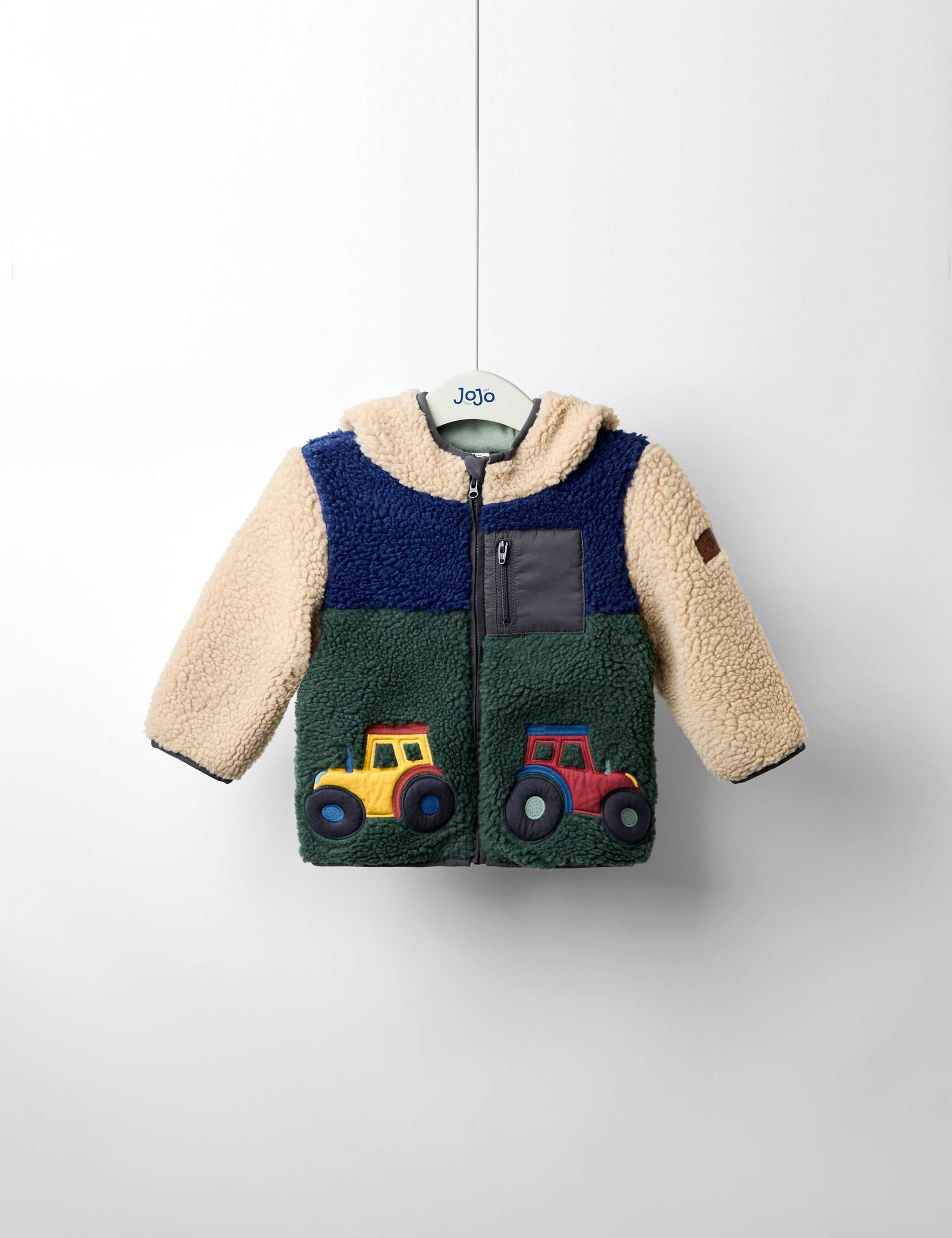 Tractor Applique Borg Fleece Jacket (6 Mths-7 Yrs) 1 of 6