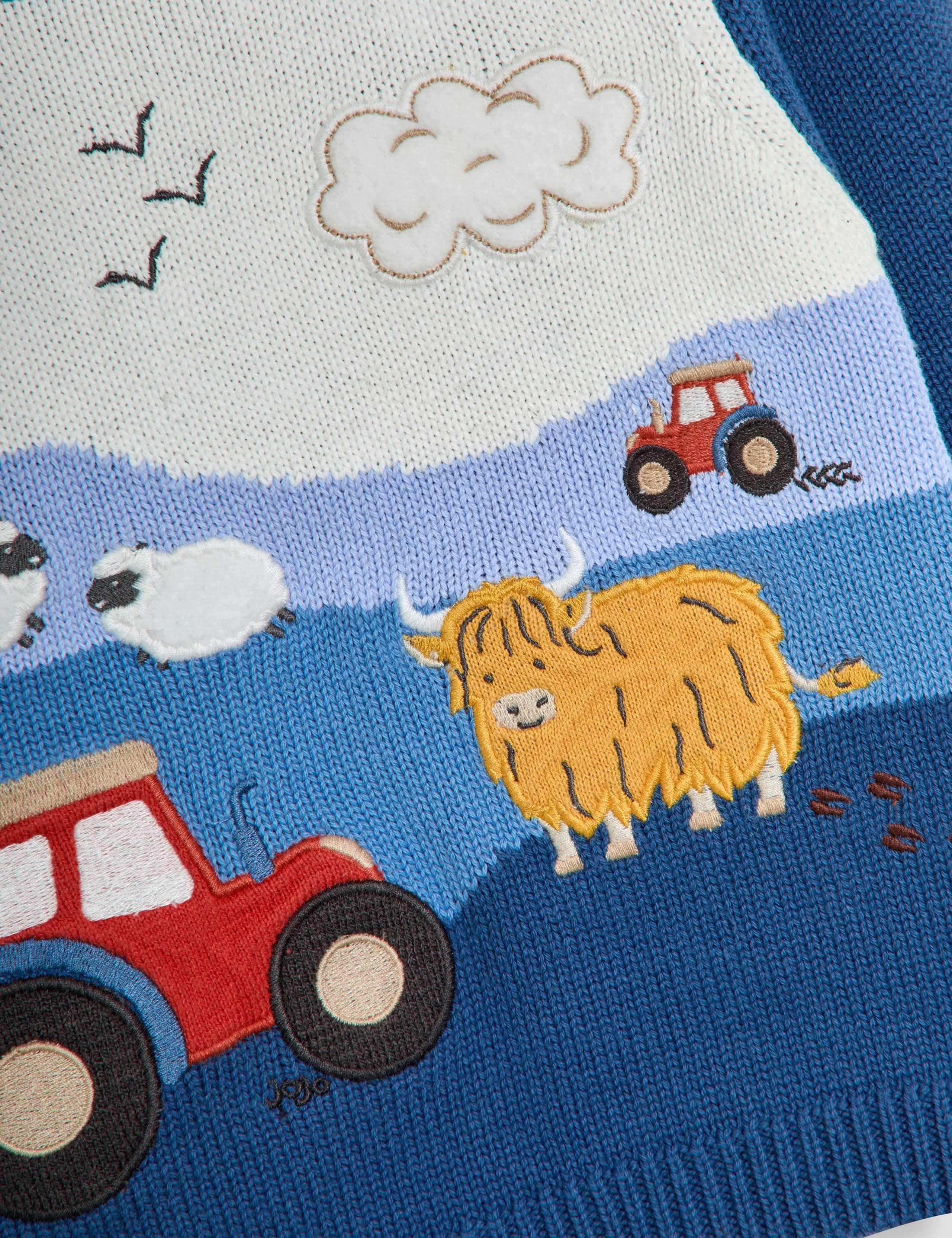 Pure Cotton Tractor Scene Jumper (6 Mths-7 Yrs) 2 of 3