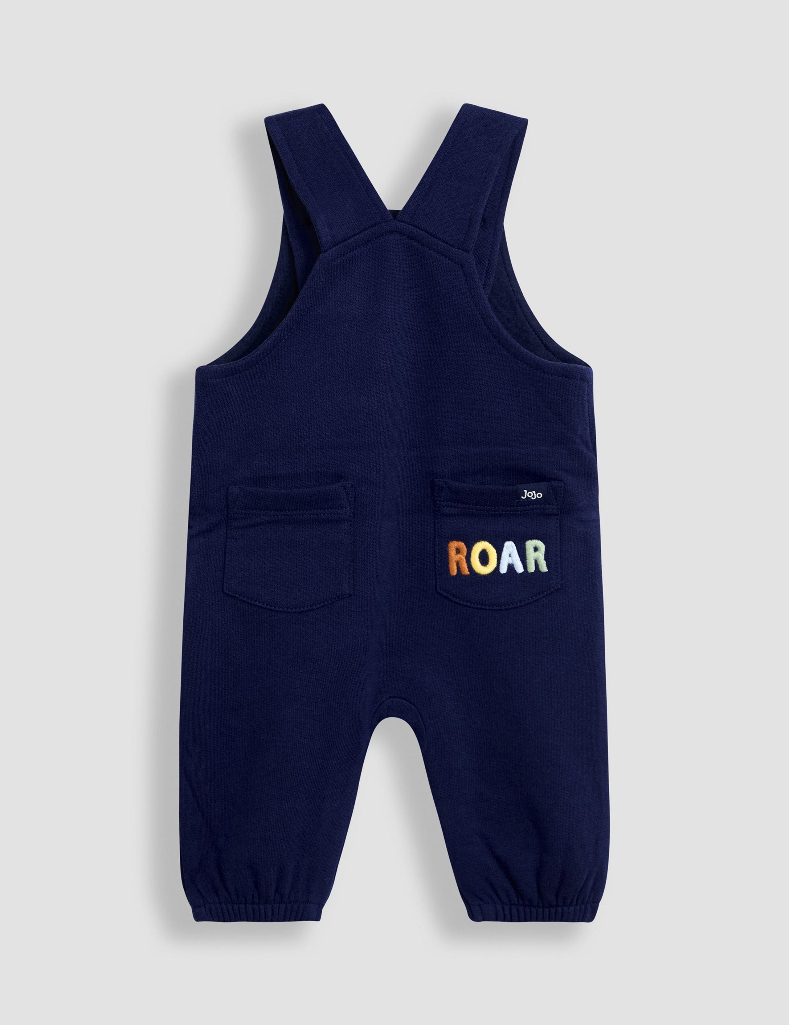 Pure Cotton 2pc Dinosaur Dungarees & Top Outfit (0-3 Yrs) 8 of 8