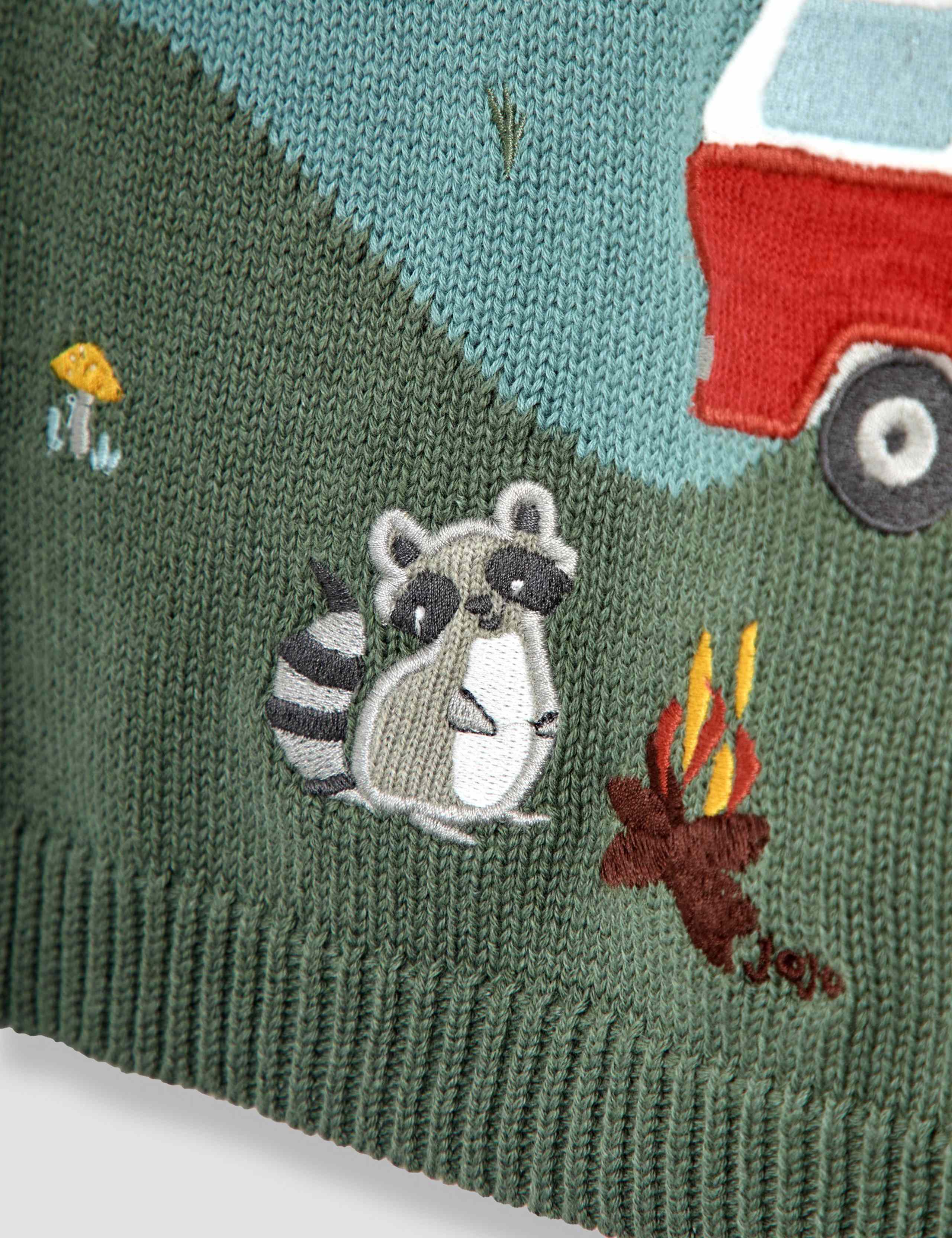 Pure Cotton Woodland Scene Jumper (6 Mths-7 Yrs) 3 of 3