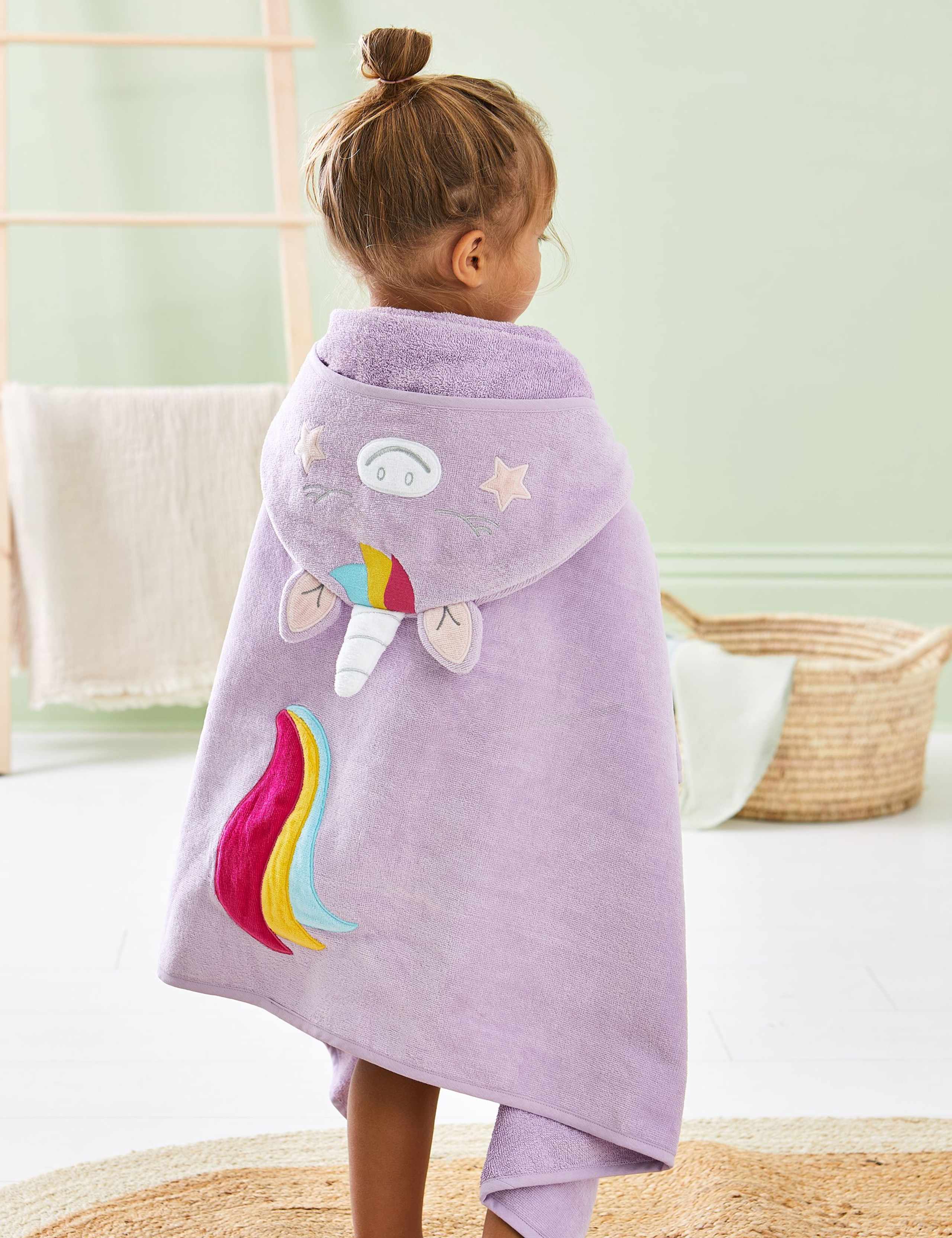 Pure Cotton Unicorn Large Hooded Towel 1 of 4