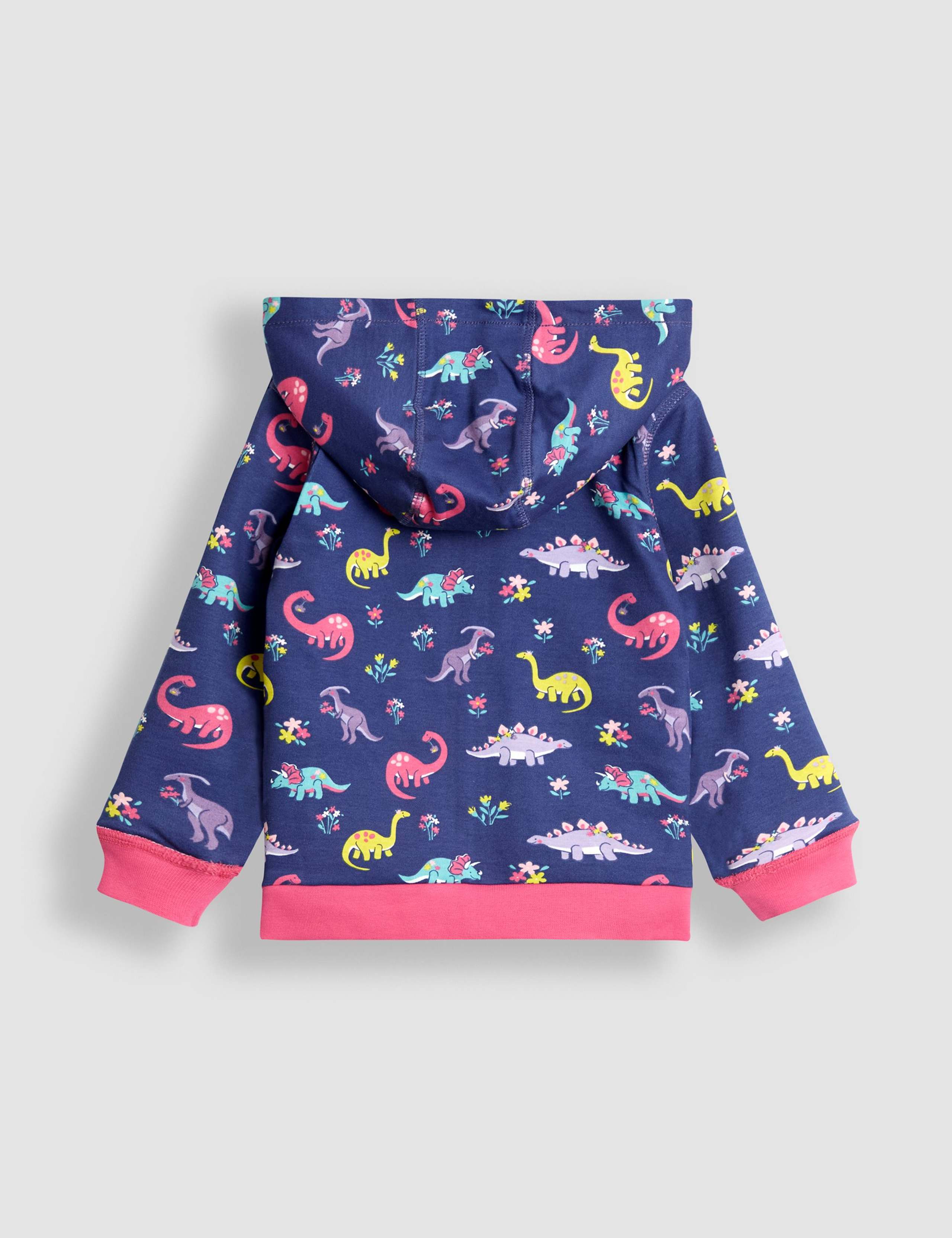 Pure Cotton Reversible Dinosaur Hoodie (12 Mths-7 Yrs) 8 of 9