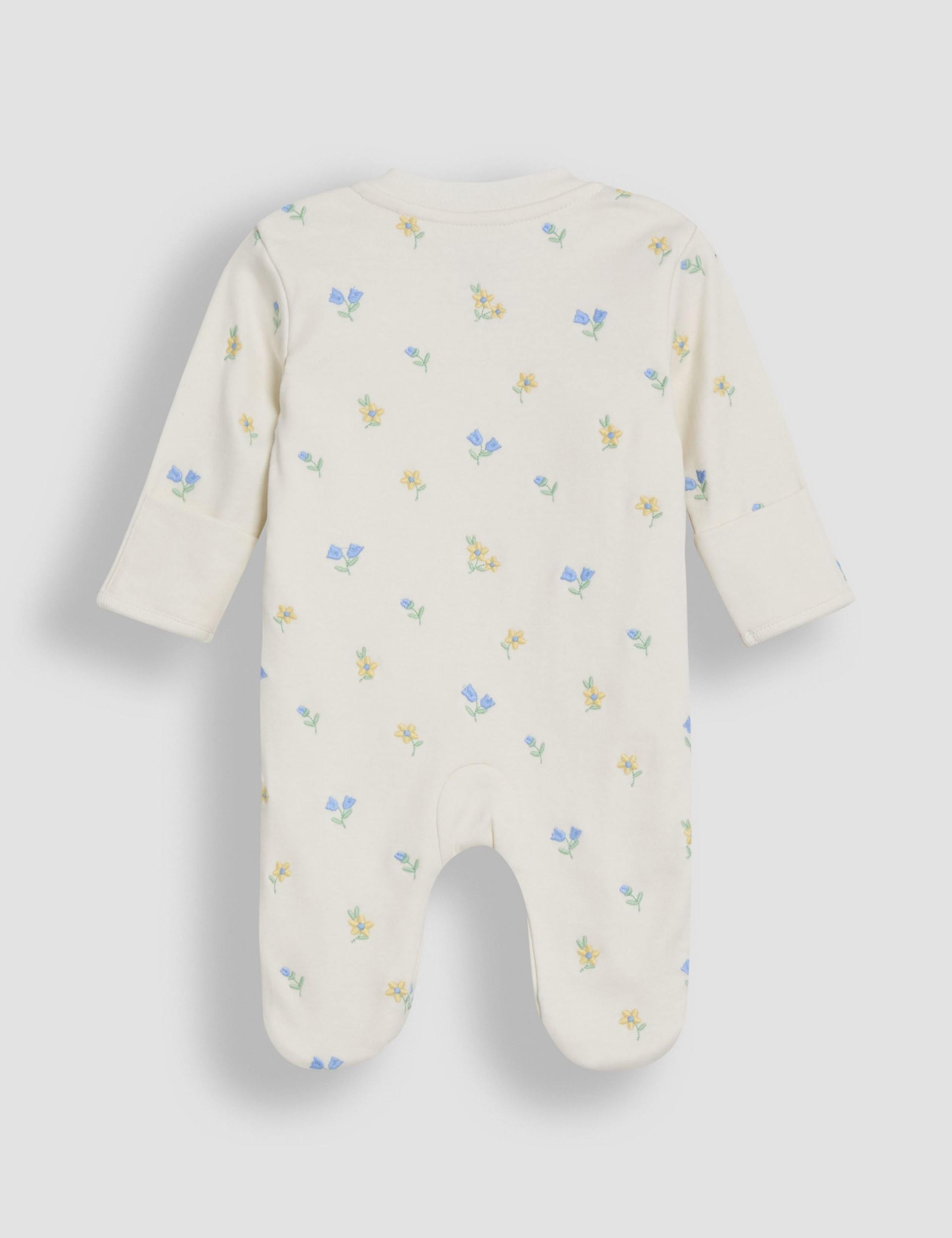 2pc Pure Cotton Floral Sleepsuit & Hat Set (0-18 Mths) 3 of 6