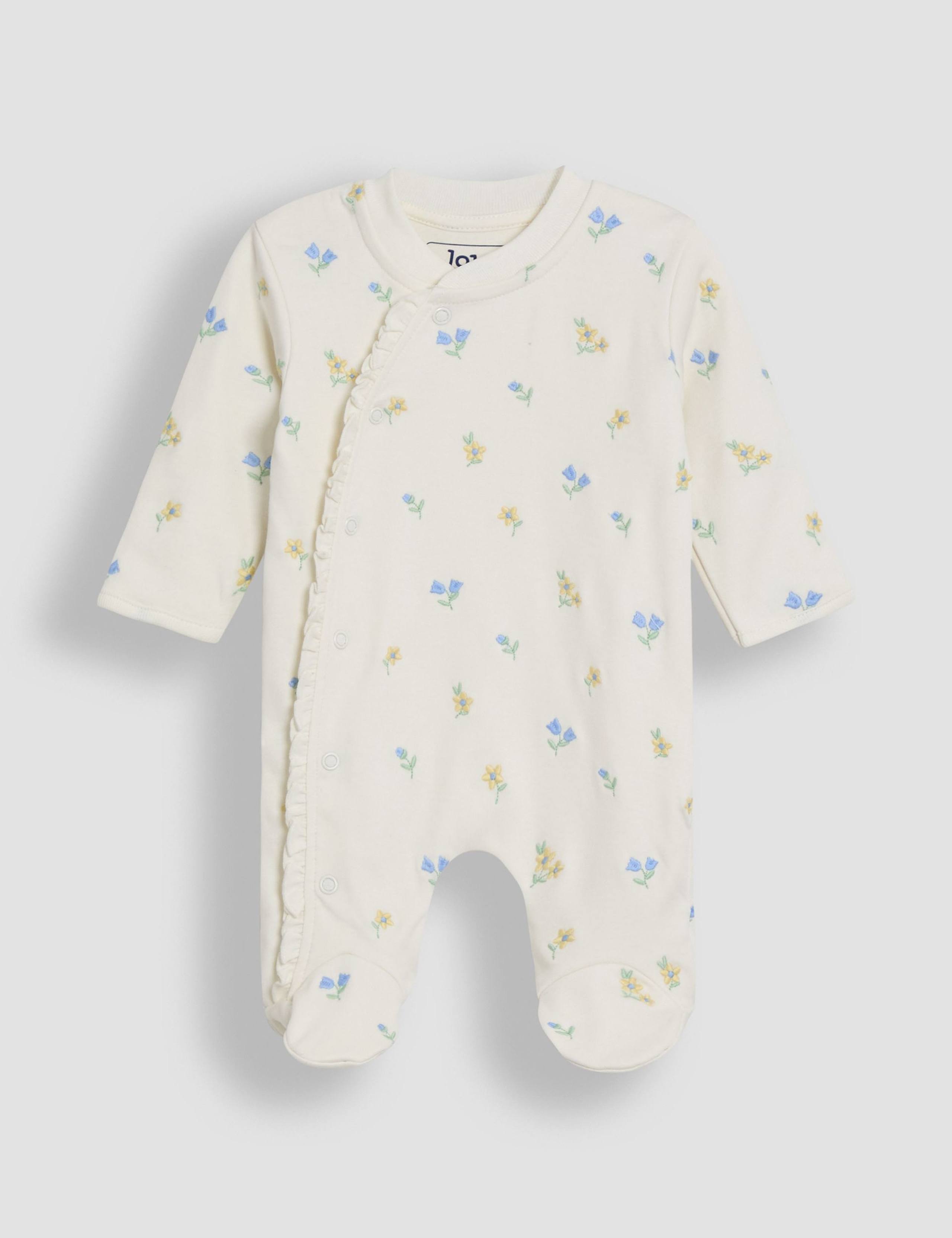 2pc Pure Cotton Floral Sleepsuit & Hat Set (0-18 Mths) 2 of 6