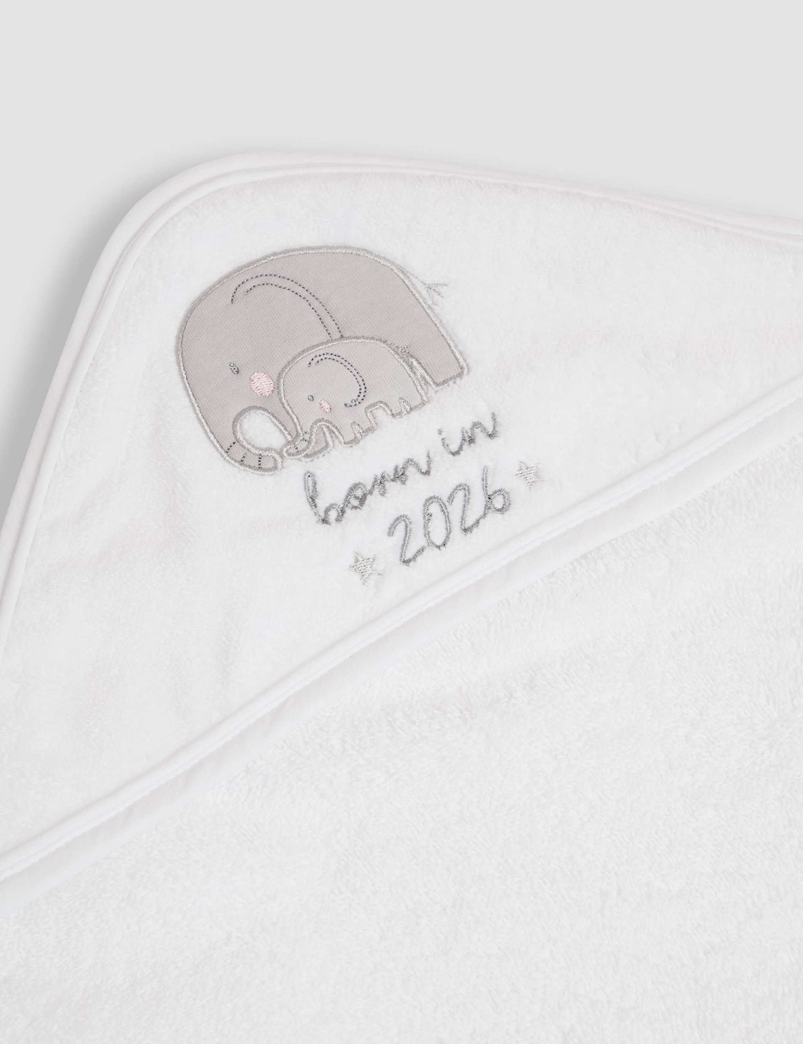 Pure Cotton Born In 2026 Hooded Towel 3 of 5