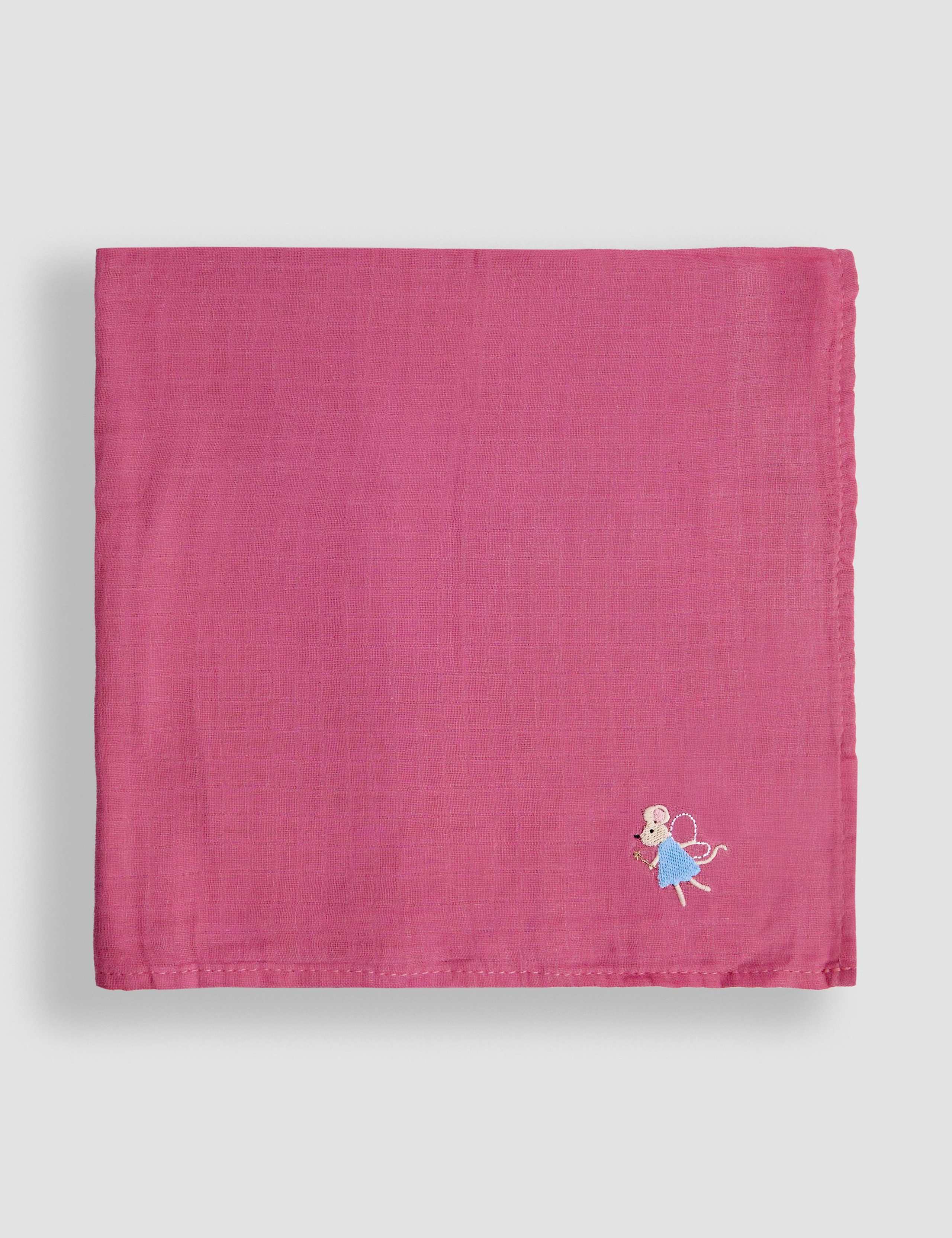 5pk Pure Cotton Embroidered Mouse Muslins 2 of 6