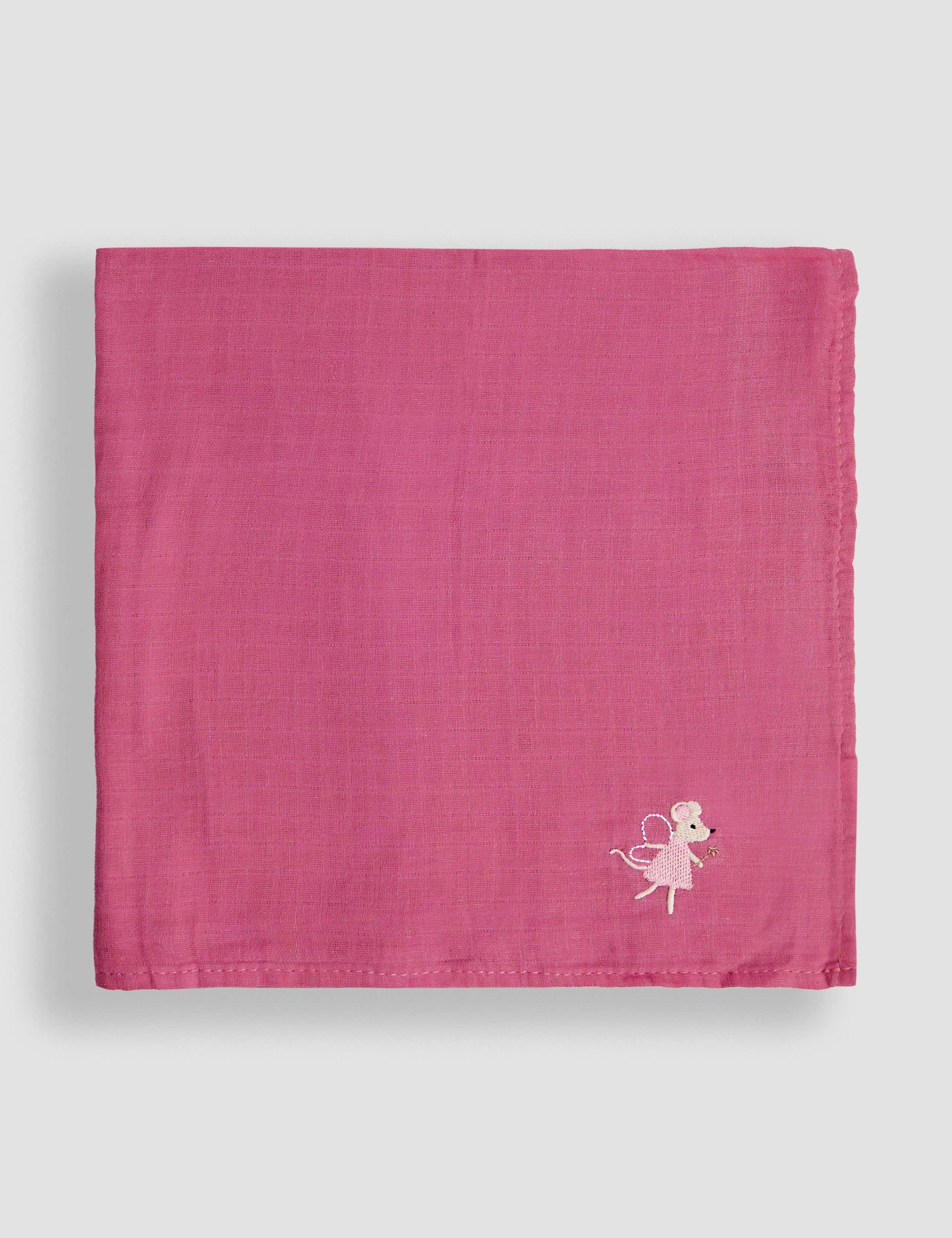 5pk Pure Cotton Embroidered Mouse Muslins 4 of 6