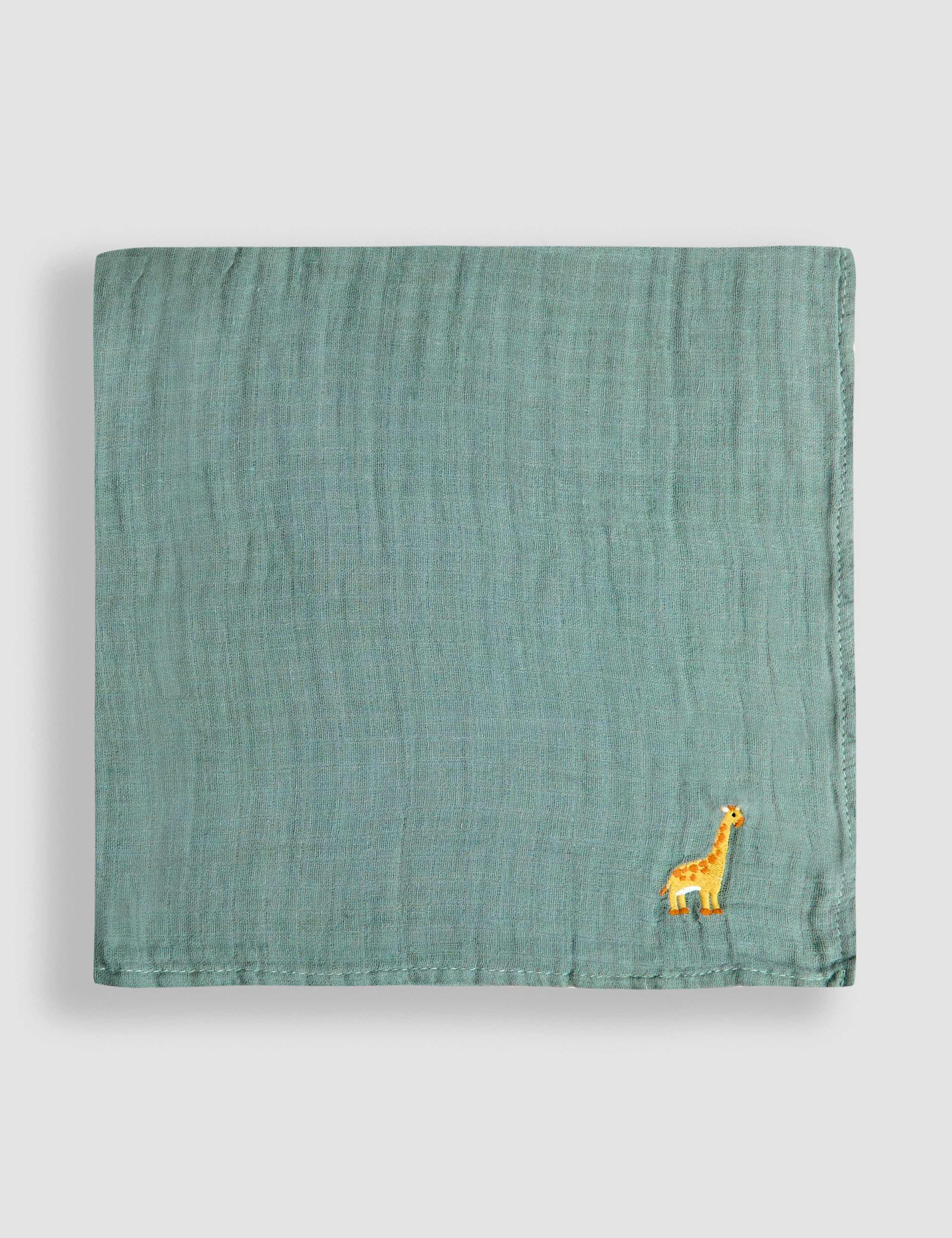5pk Pure Cotton Safari Embroidered Muslins 4 of 6