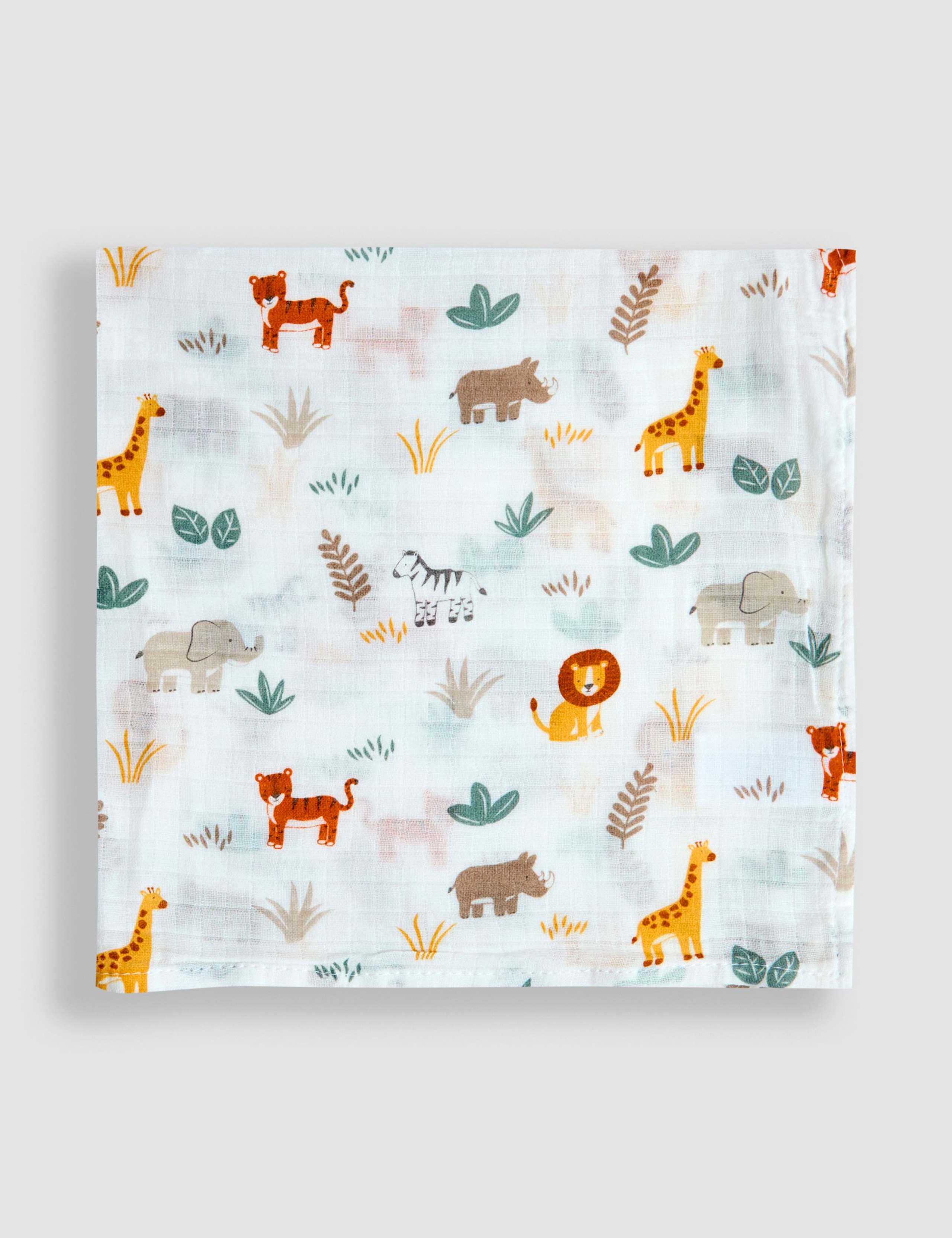 5pk Pure Cotton Safari Embroidered Muslins 6 of 6