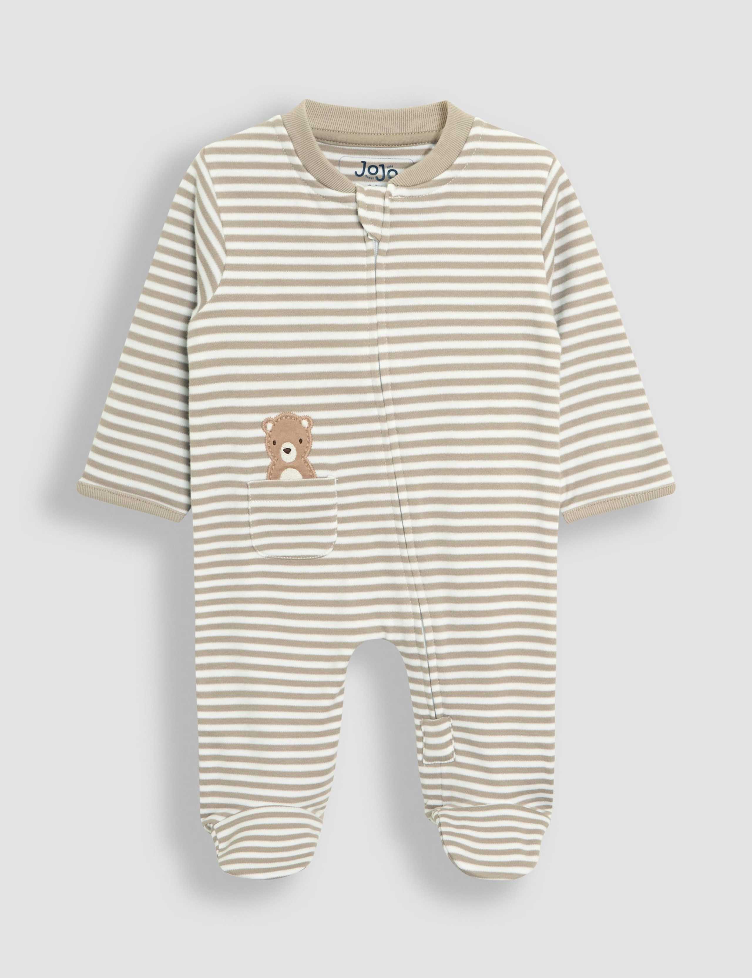 Pure Cotton Embroidered Bear Sleepsuit (0-18 Mths) 4 of 4