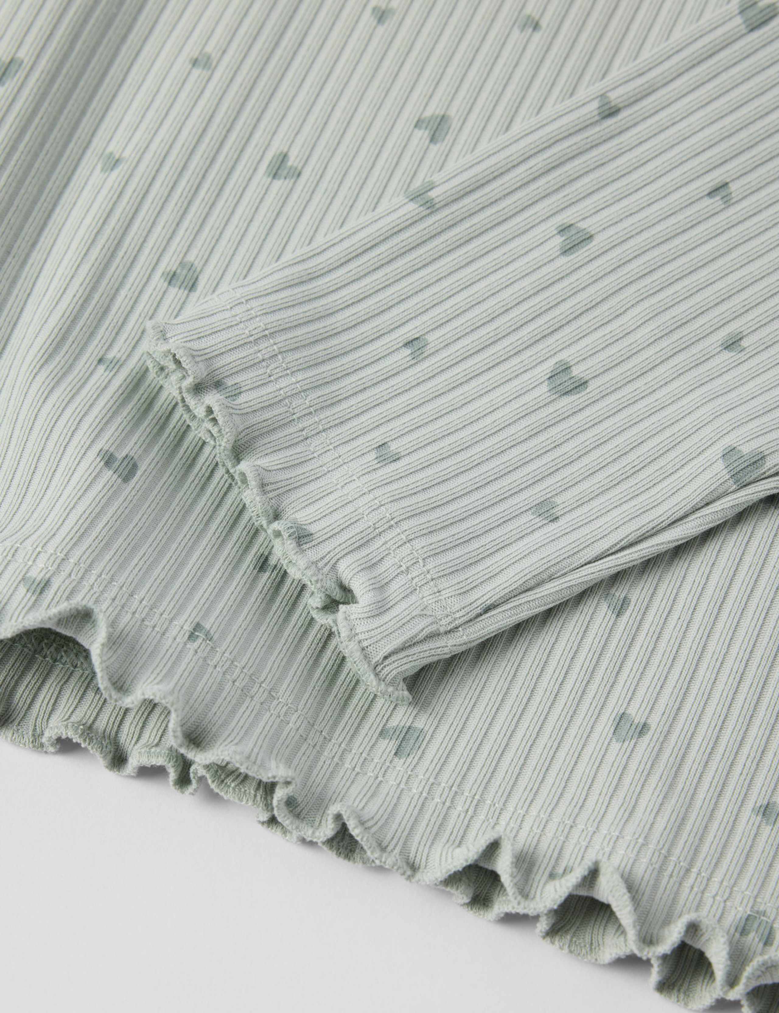 Cotton Rich Heart Print Ribbed Top (1-10 Yrs) 4 of 4