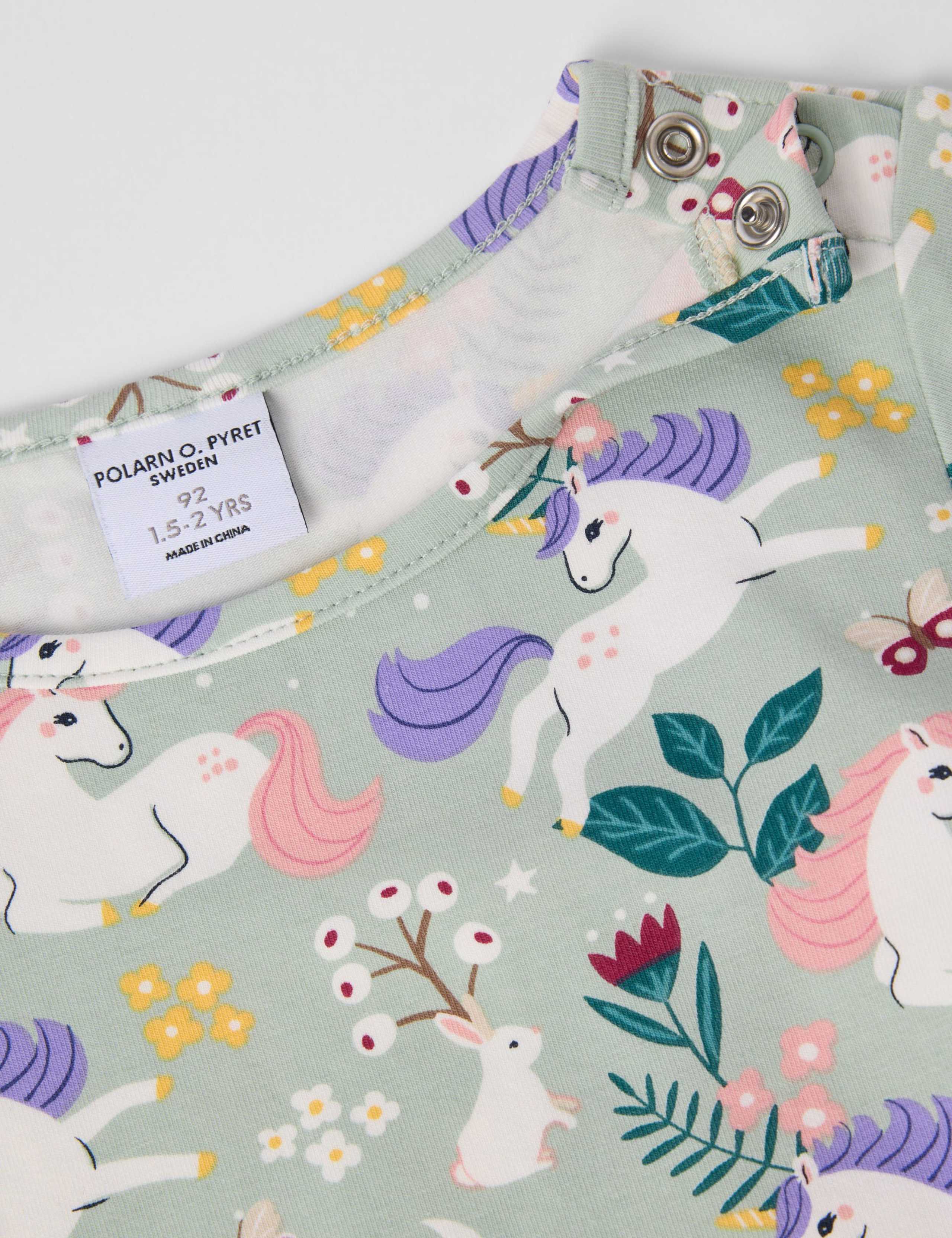Cotton Rich Unicorn Print Dress (1-10 Yrs) 3 of 4