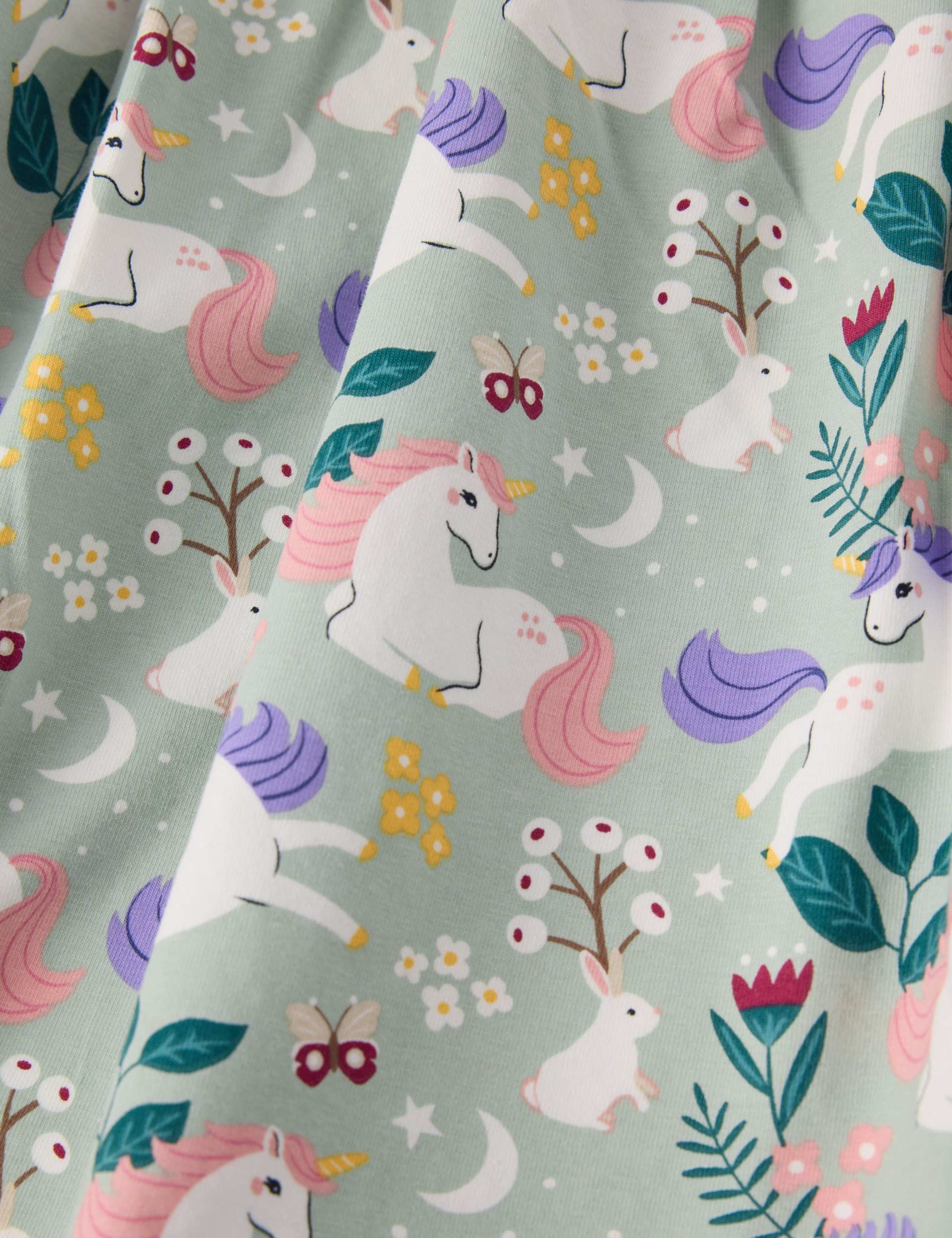 Cotton Rich Unicorn Print Dress (1-10 Yrs) 4 of 4