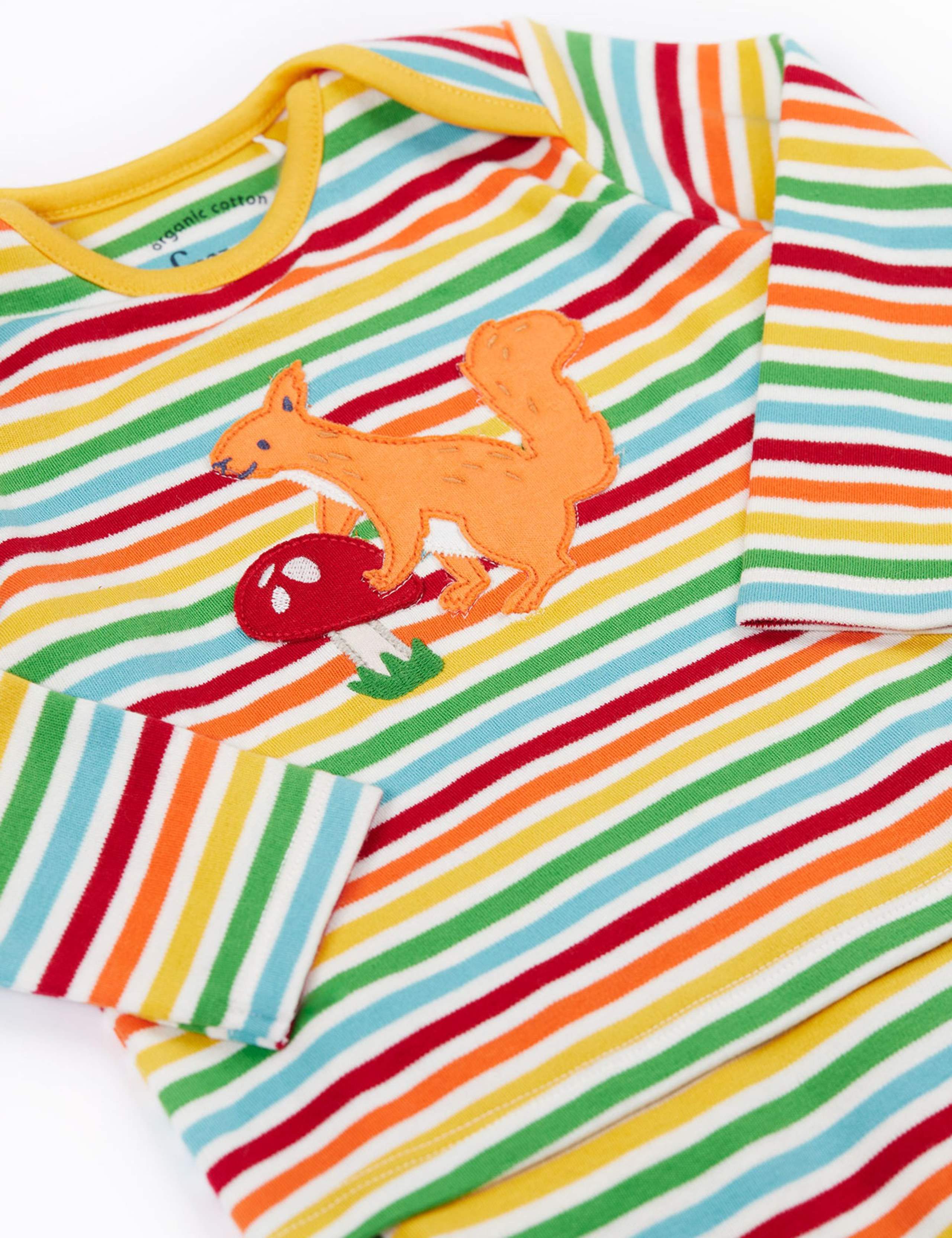 Pure Cotton Striped Squirrel Sleepsuit (0-18 Mths) 2 of 4