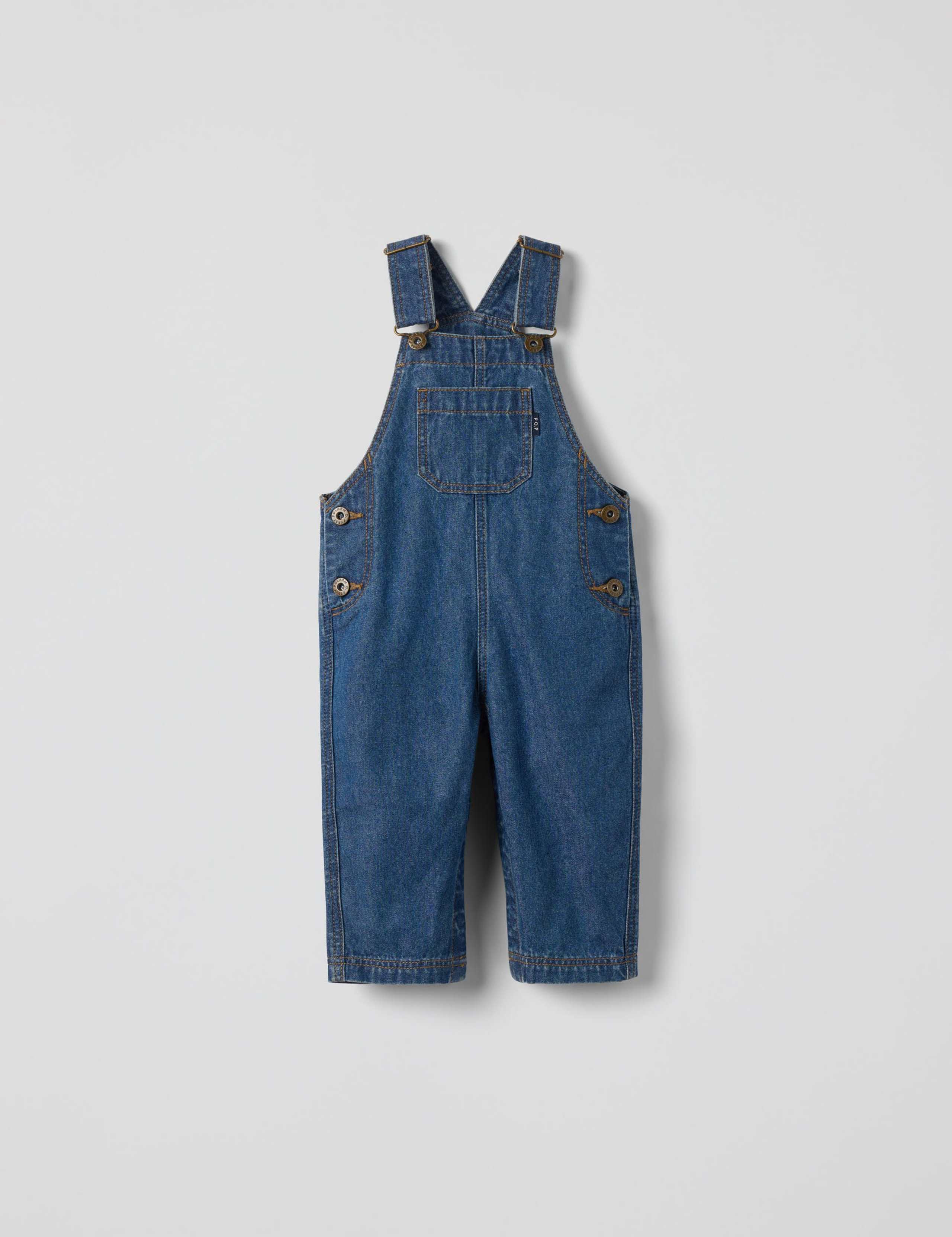 Pure Cotton Dungarees (2-12 Mths) 1 of 5