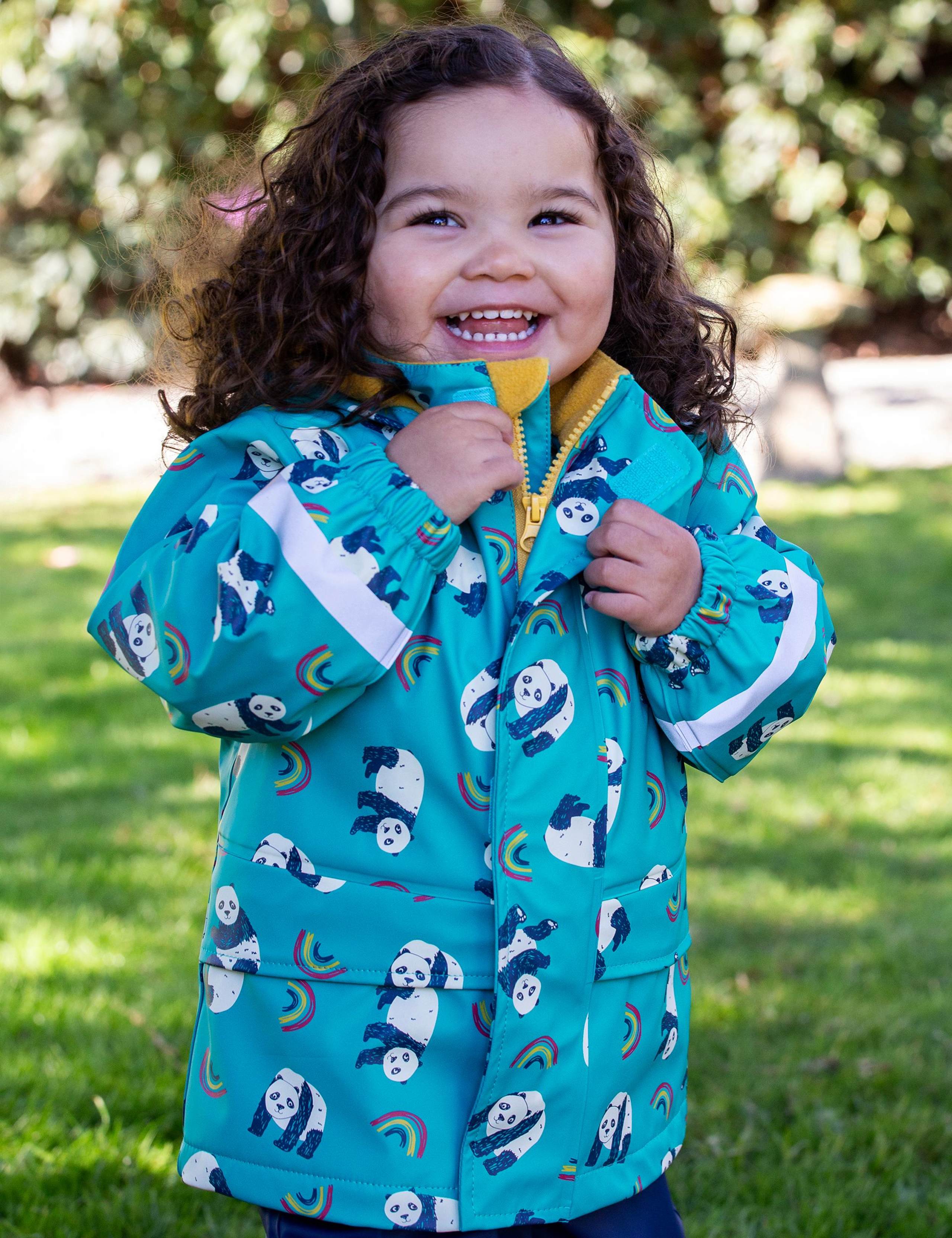 Panda Fleece Lined Hooded Raincoat (1-10 Yrs) 2 of 7