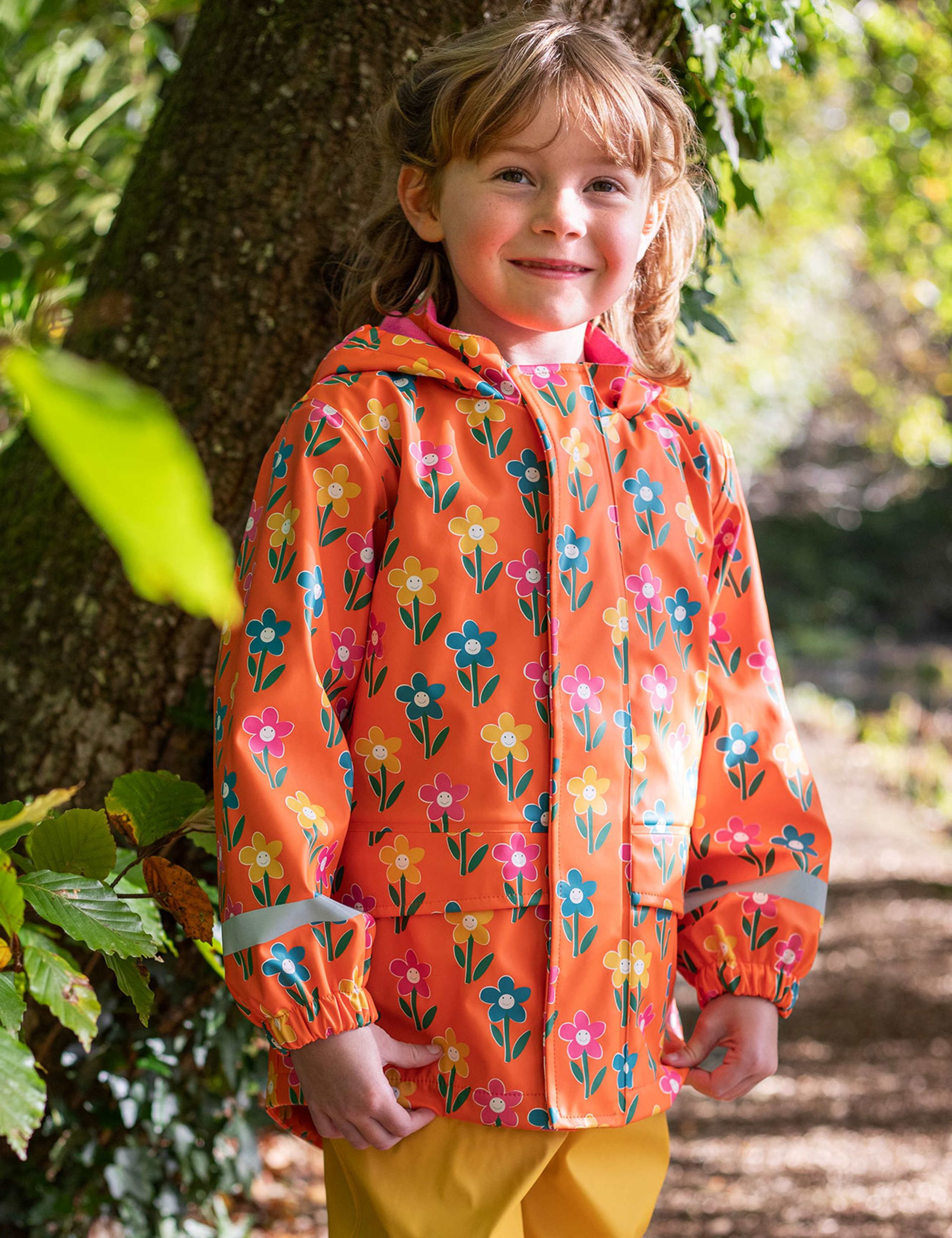 Floral Hooded Fleece Lined Raincoat (1-10 Yrs) 2 of 7