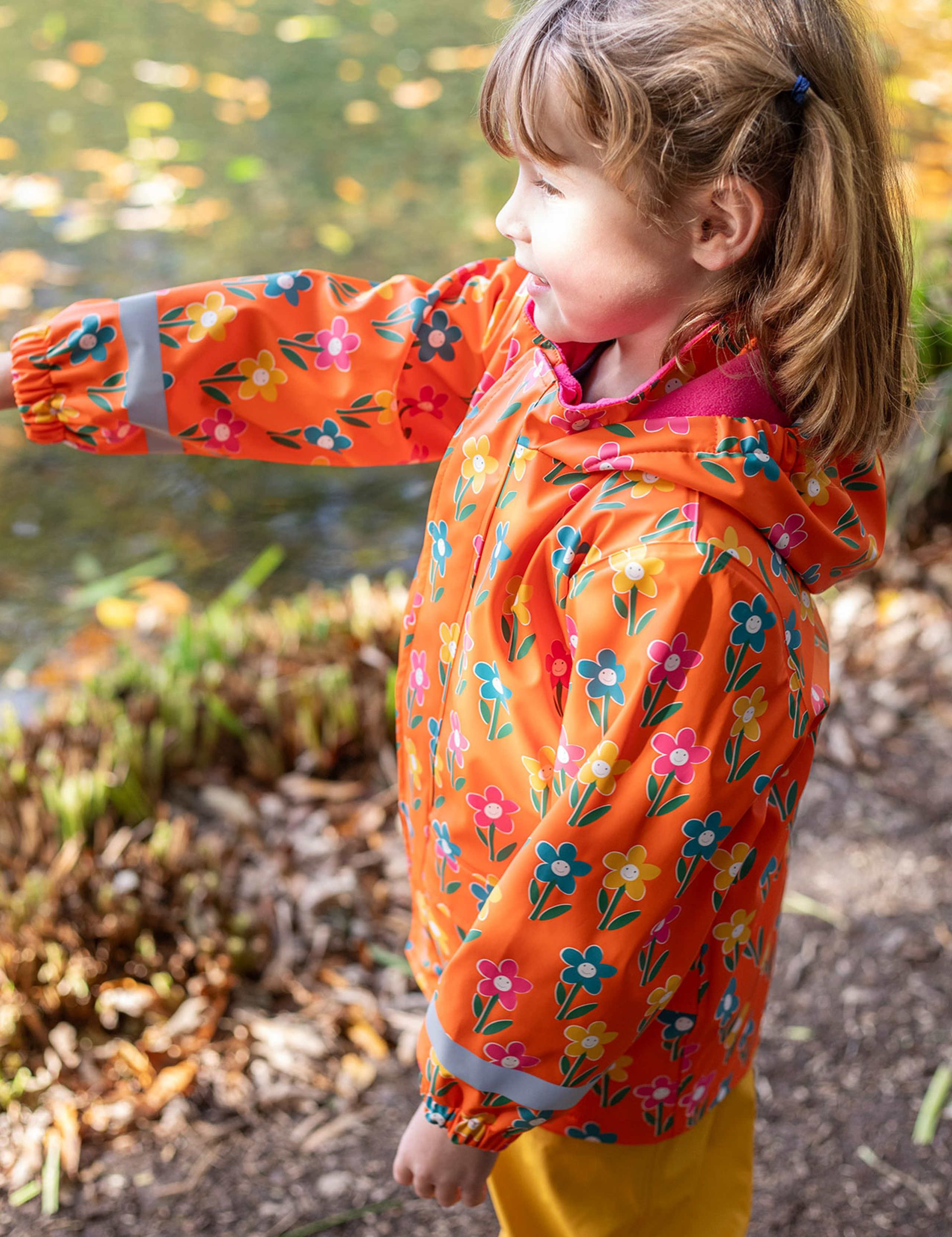 Floral Hooded Fleece Lined Raincoat (1-10 Yrs) 3 of 7