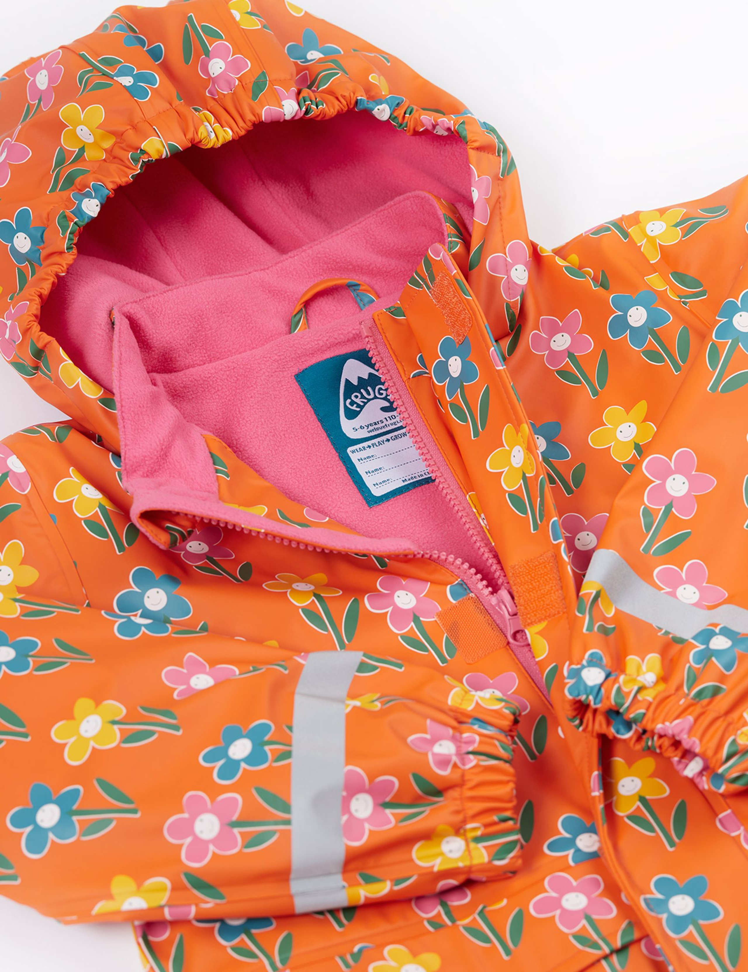 Floral Hooded Fleece Lined Raincoat (1-10 Yrs) 5 of 7