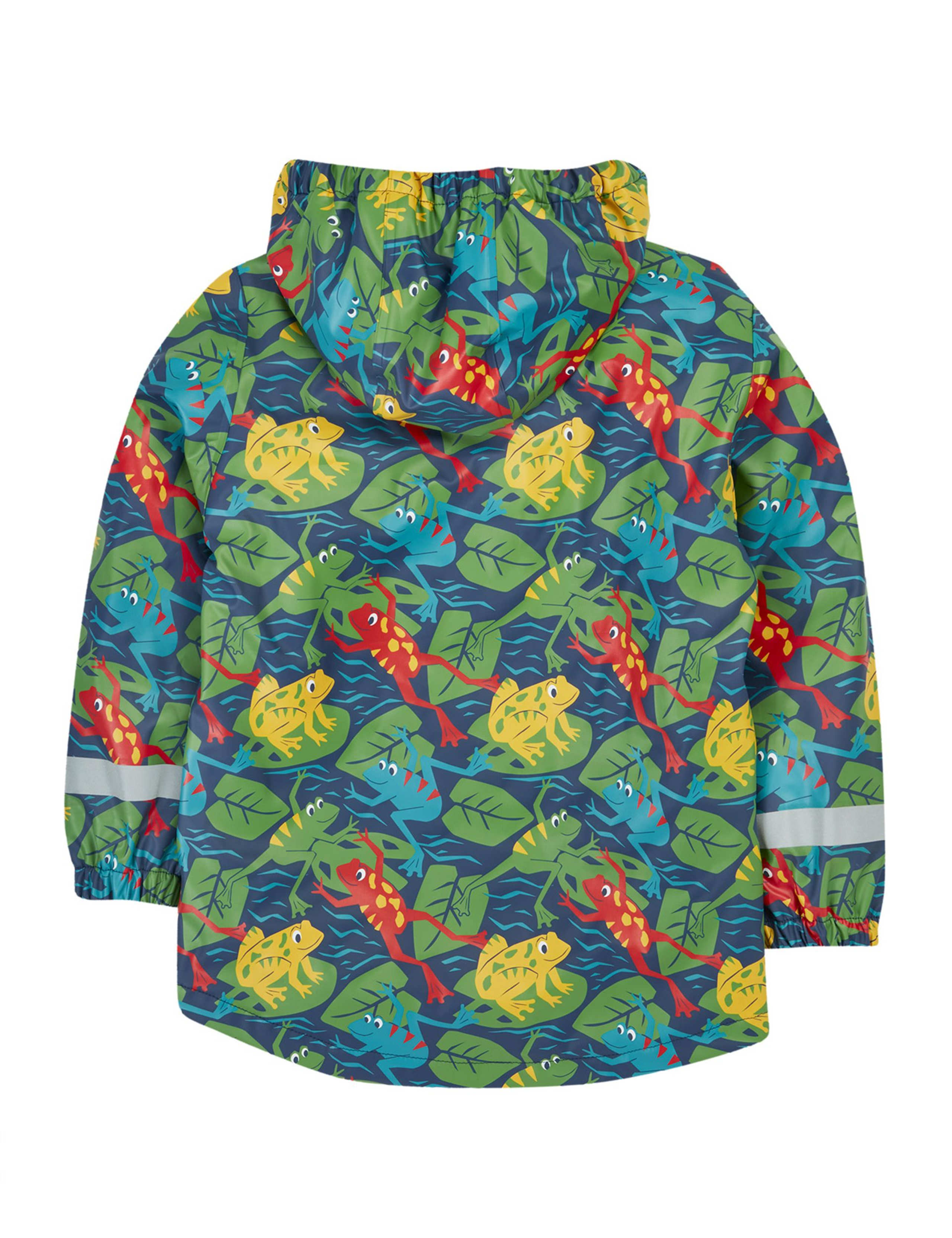 Frog Print Hooded Fleece Lined Raincoat (1-10 Yrs) 4 of 7