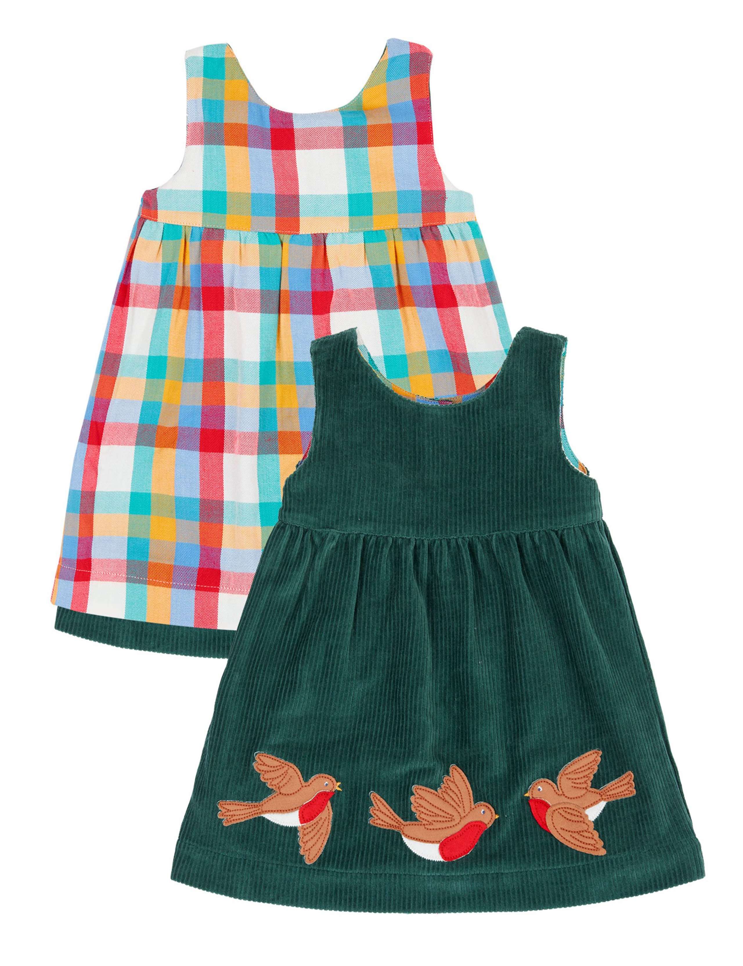 Pure Cotton Reversible Dress (0-5 Yrs) 1 of 7