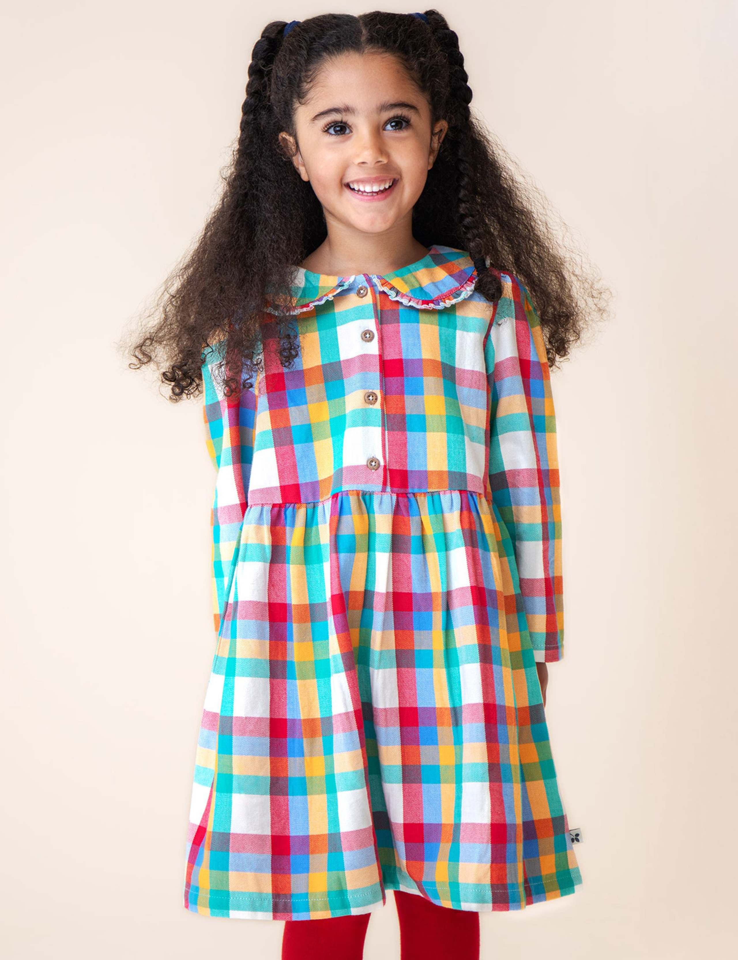 Pure Cotton Checked Dress (2-10 Yrs) 2 of 4