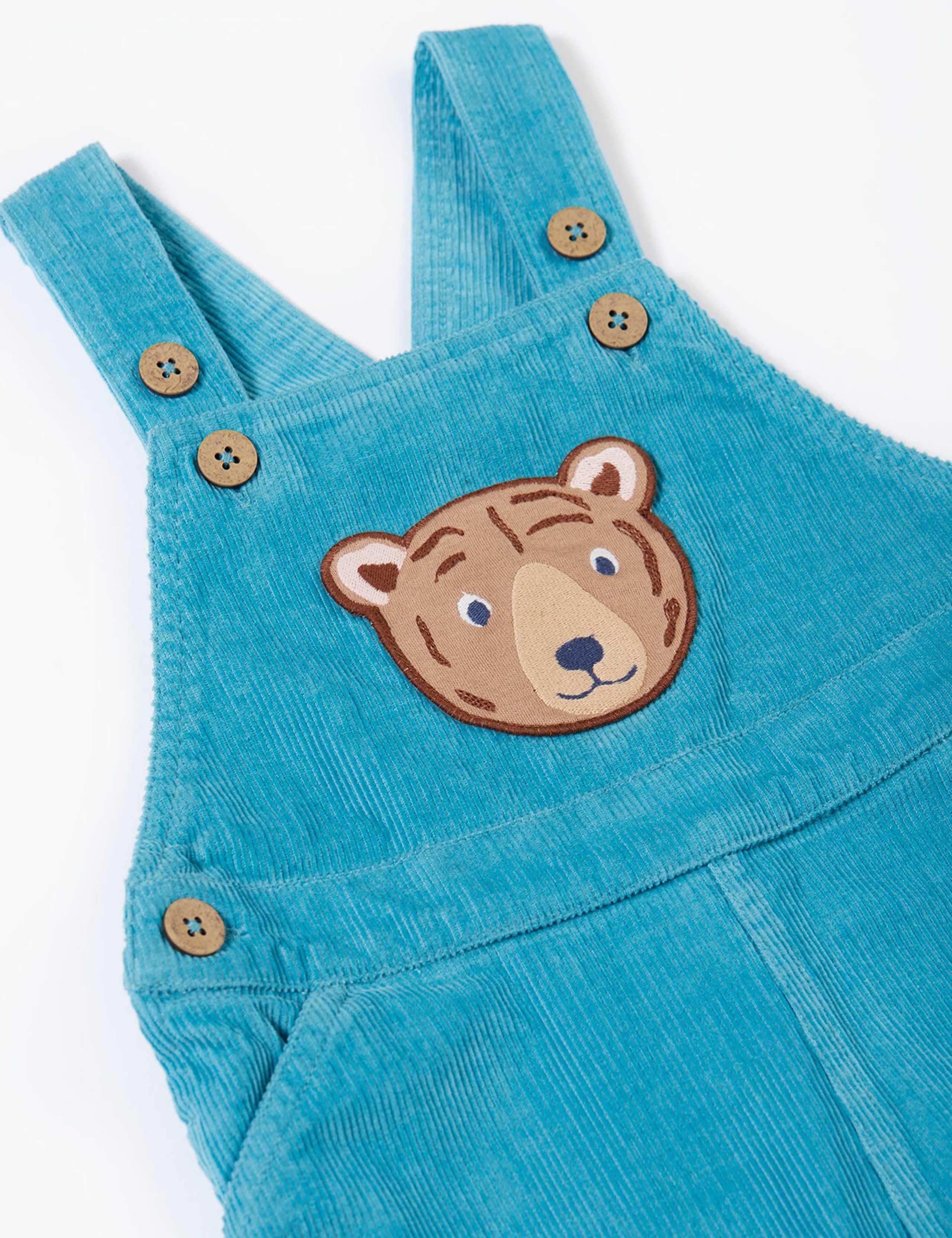 Cord Bear Applique Dungarees (0-4 Yrs) 3 of 4