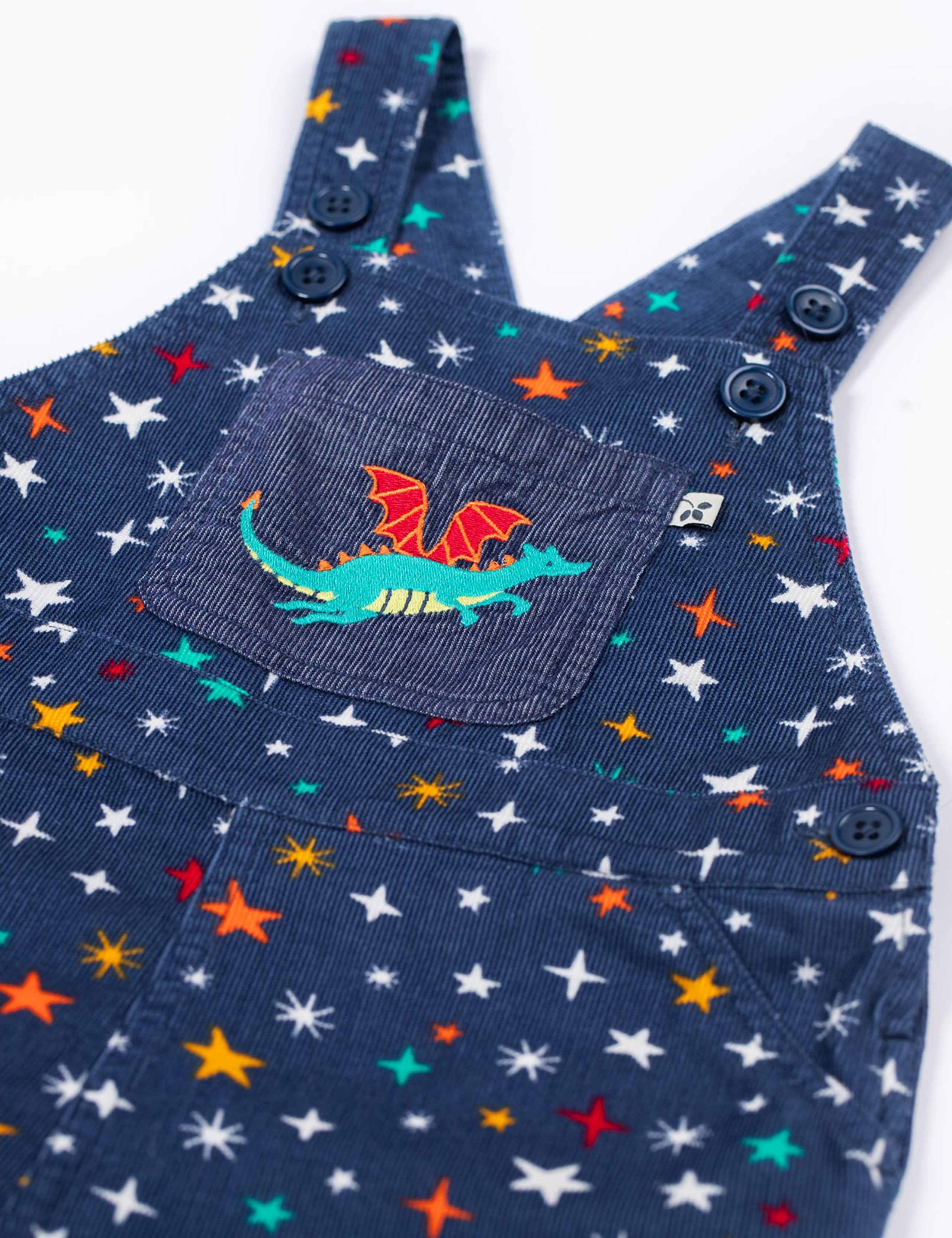 Pure Cotton Cord Star Print Dungarees (0-4 Yrs) 3 of 3