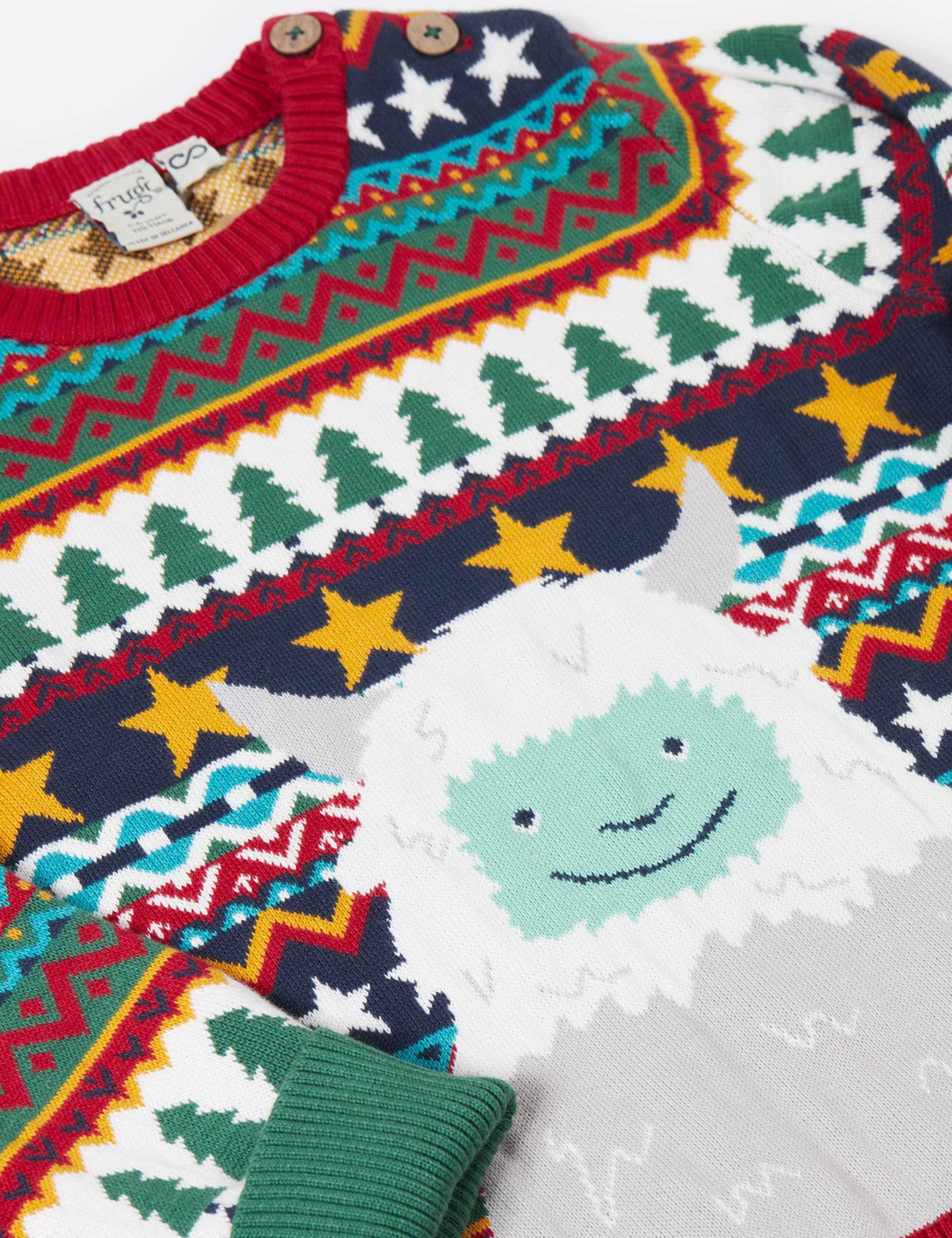 Pure Cotton Fair Isle Yeti Knitted Jumper (2-10 Yrs) 3 of 3