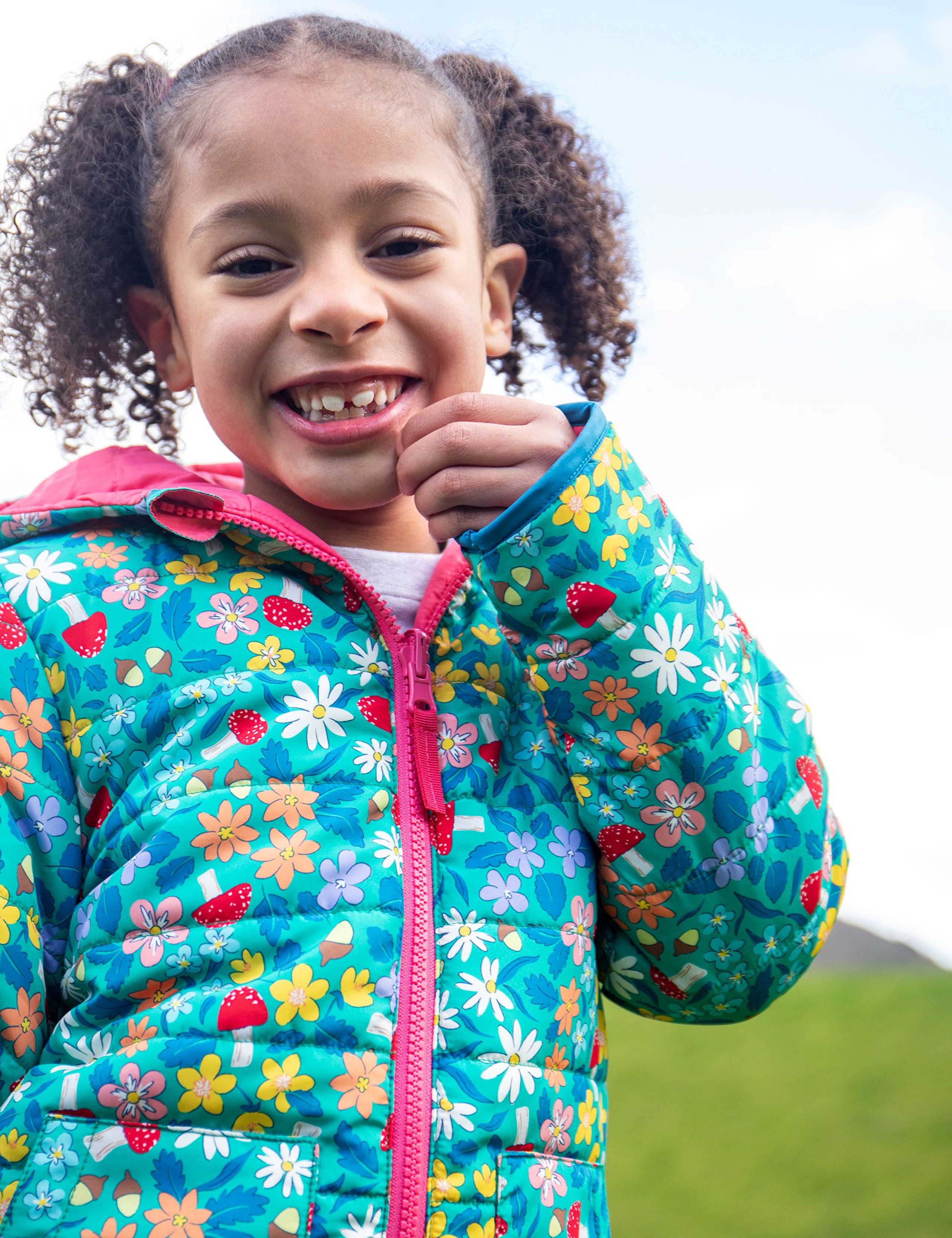 Reversible Floral Quilted Hooded Jacket (1-10 Yrs) 6 of 7