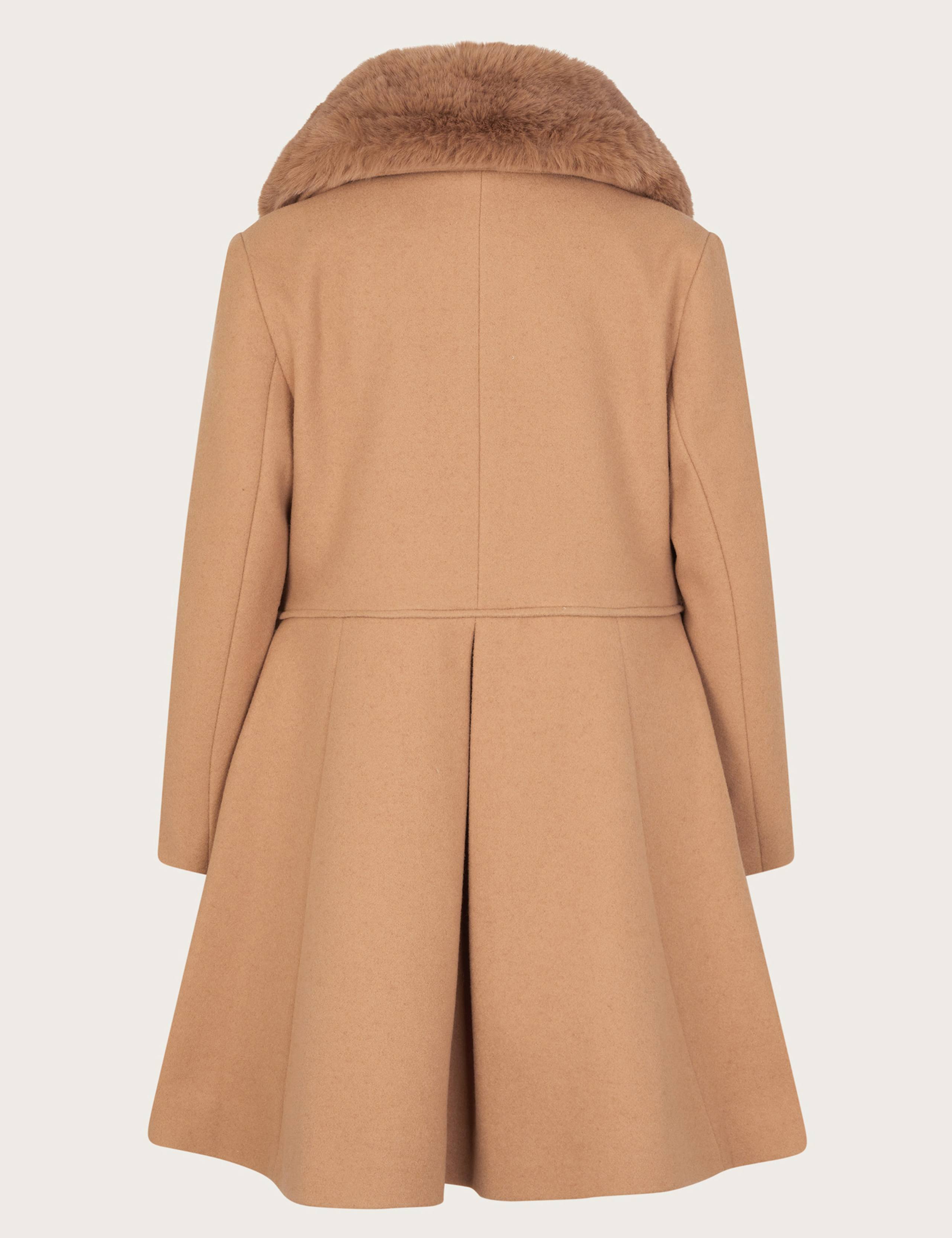 Faux Fur Collar Swing Coat with Wool (3-15 Yrs) 2 of 3