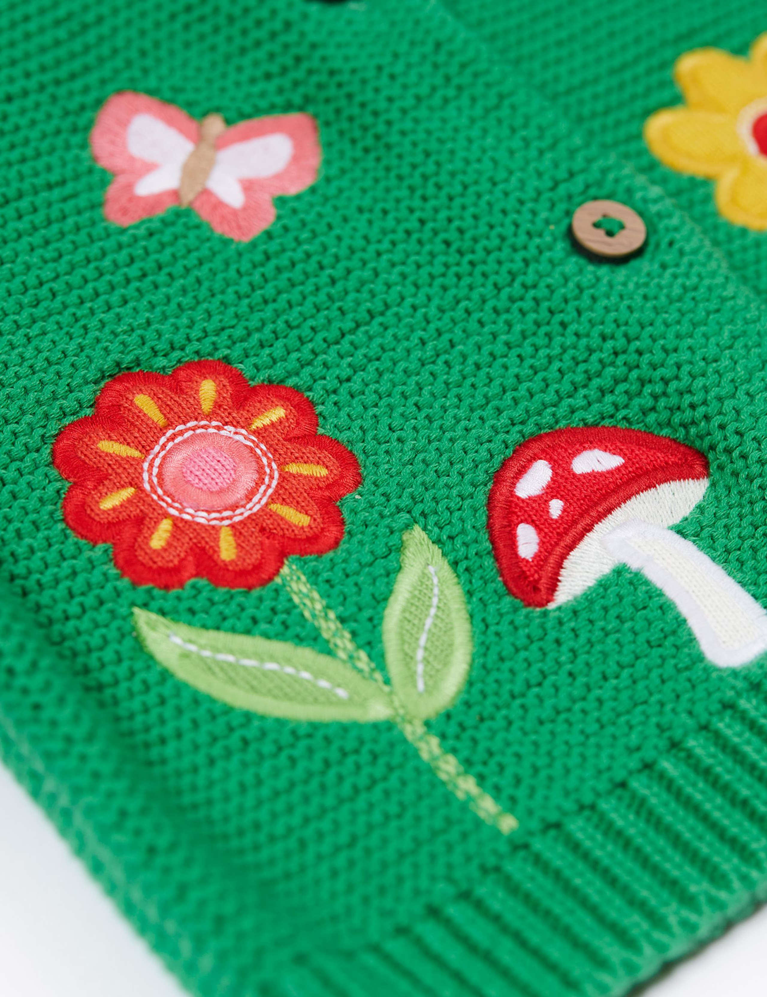 Pure Cotton Knitted Appliqué Cardigan (0-5 Yrs) 2 of 3