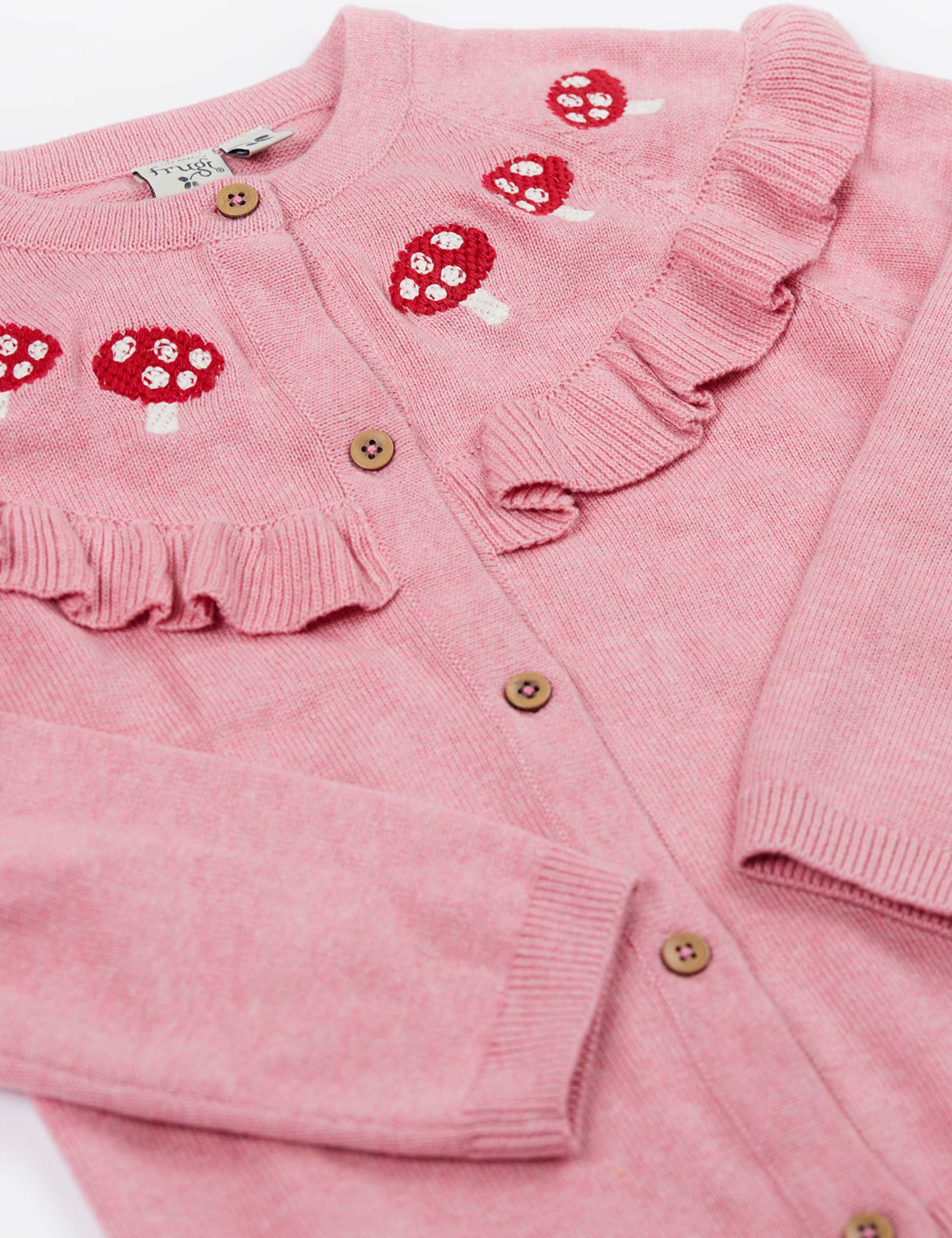 Pure Cotton Ruffle Embroidered Cardigan (2-10 Yrs) 3 of 5
