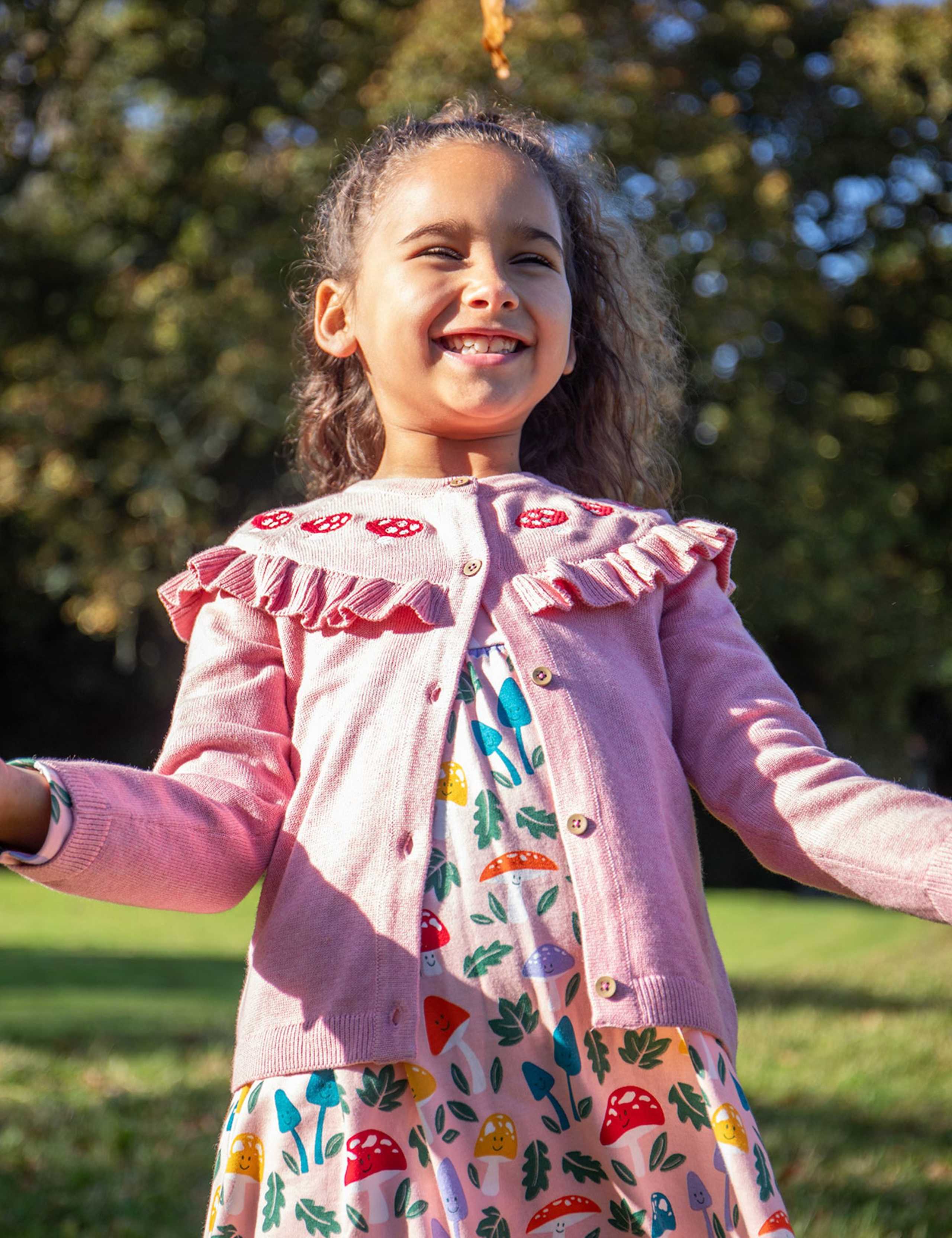 Pure Cotton Ruffle Embroidered Cardigan (2-10 Yrs) 5 of 5